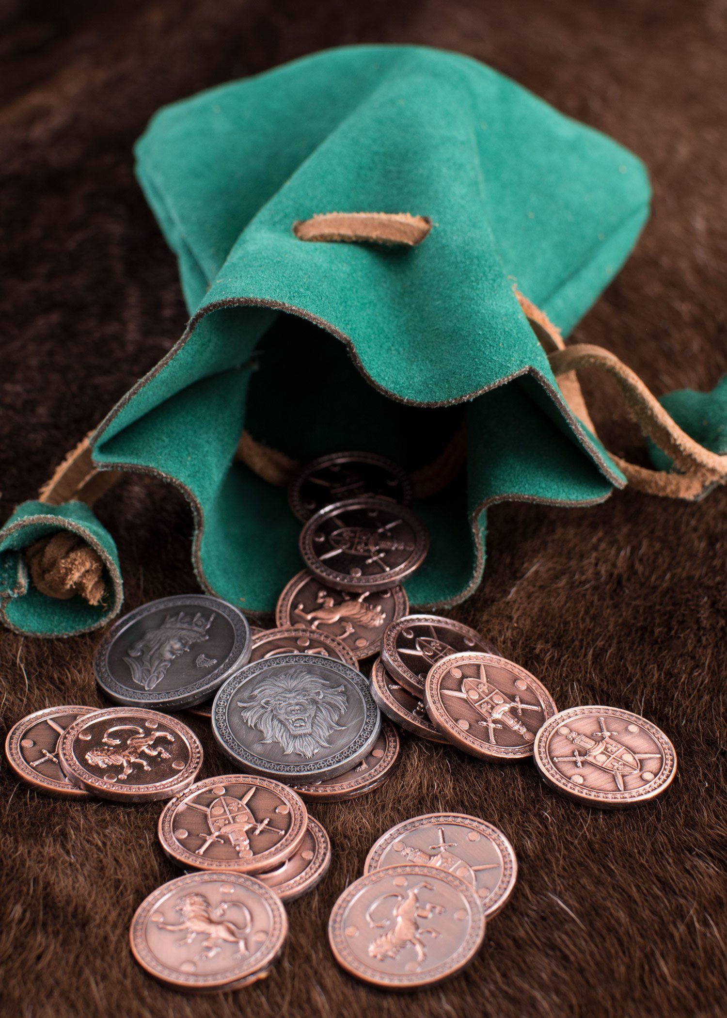 Battle Merchant Ritter-Kostüm Mittelalterlicher Lederbeutel, verschiedene Farben