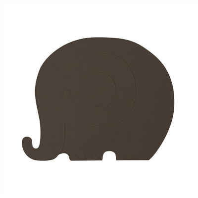 Platzset, Placemat Elefant Henry, OYOY, Platzdeckchen Henry Elephant 41 x 33 cm Silikon Platzset Dunkelgrau
