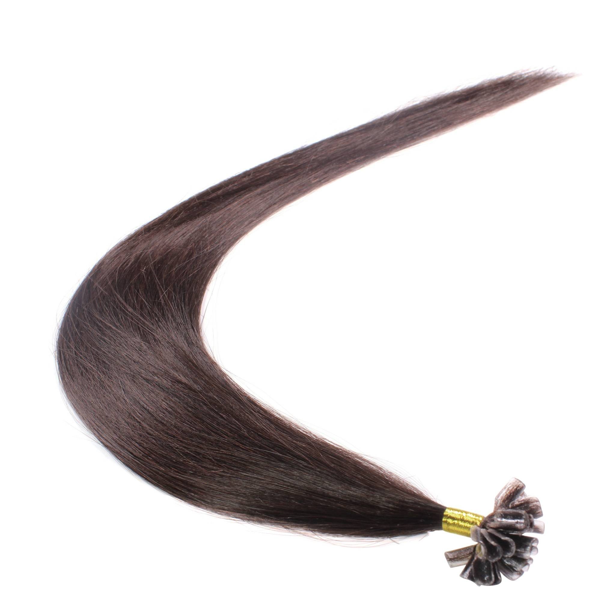 Hellbraun hair2heart #5/0 Echthaar-Extension Bonding Extensions Premium 40cm