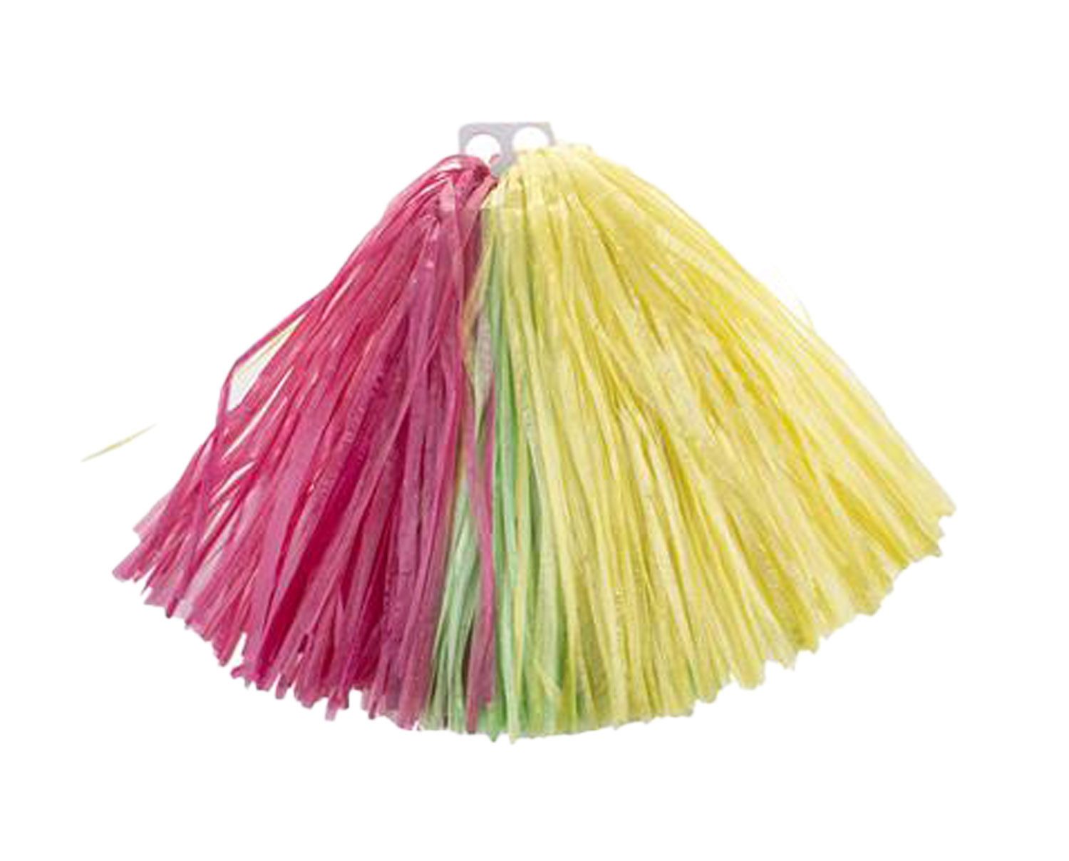 Funny Fashion Kostüm Cheerleader Pompon mit Ringgriff - 1 Stück, Grün