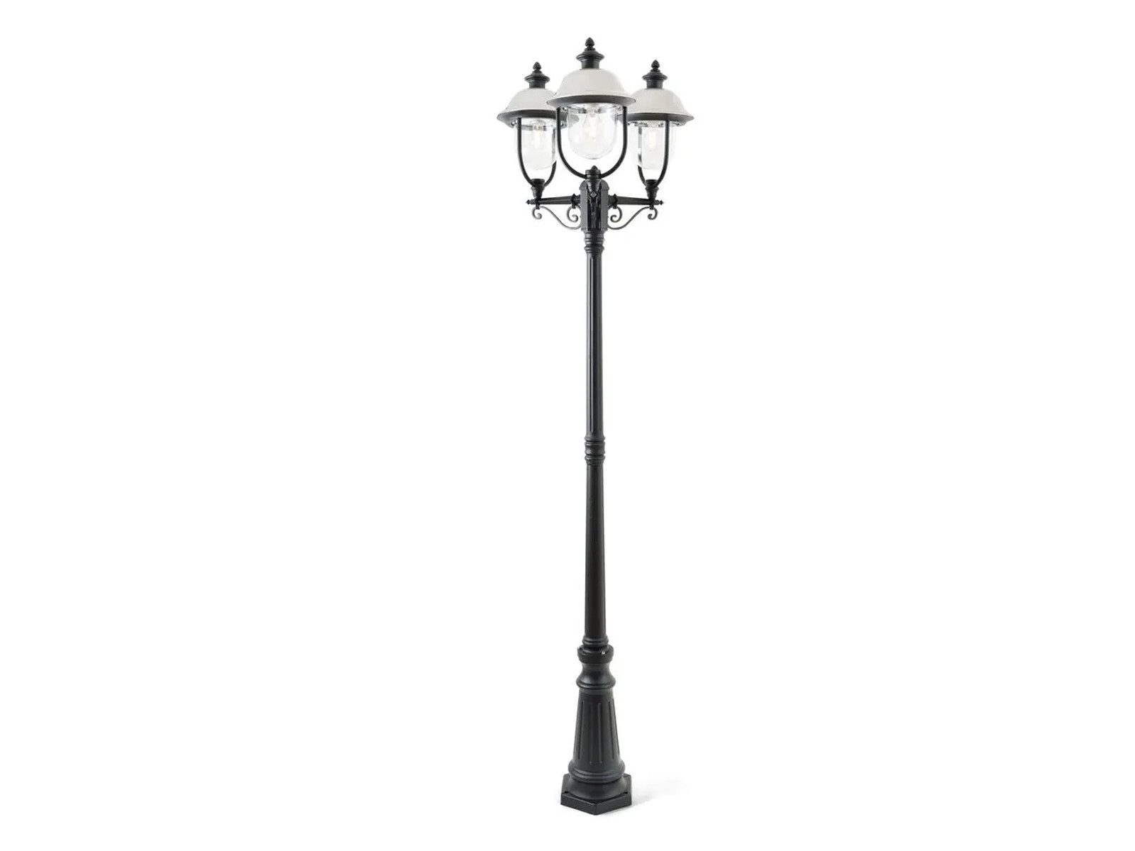 KONSTSMIDE LED Gartenleuchte im Landhausstil 3-flammig, Höhe 218cm, LED wechselbar, warmweiß, Straßenlaterne zur Wegbeleuchtung, Mastleuchte inkl. Leuchtmitteln