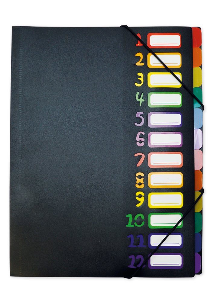 TimeTEX Fächermappe Tisch-Fächermappe 1-12 A4, farbig günstig online kaufen