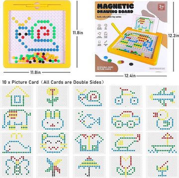 BOTC Zaubertafel Magnetisches Spielzeug - Magnetische Zeichentafel - Sicher für Kinder, (Magnetische Zeichentafel für Kinder Stift und Perlen pädagogische), Montessori pädagogische Vorschulspielzeug für Jungen und Mädchen