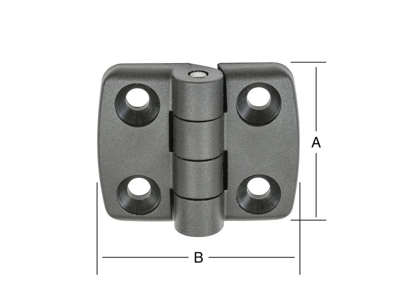 Thumbnail - Vormann WC-Deckel-Scharnier Vormann Polyamid-Scharniere schwarz 48 x 58 mm