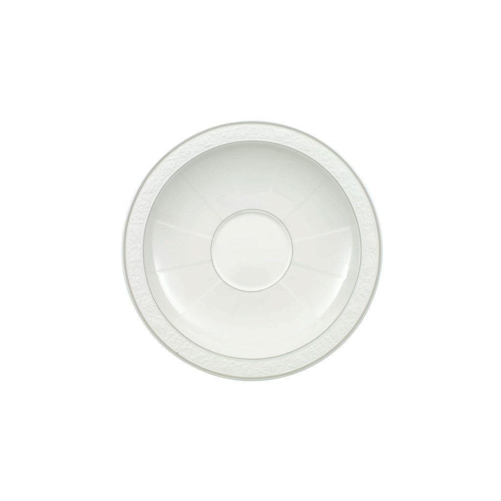 Villeroy & Boch Signature Untertasse Gray Pearl Frühstücks-/Suppenuntertasse 18cm, (1 St), Premium Bone Porcelain, mikrow.- & spülm.sicher, Made in Germany