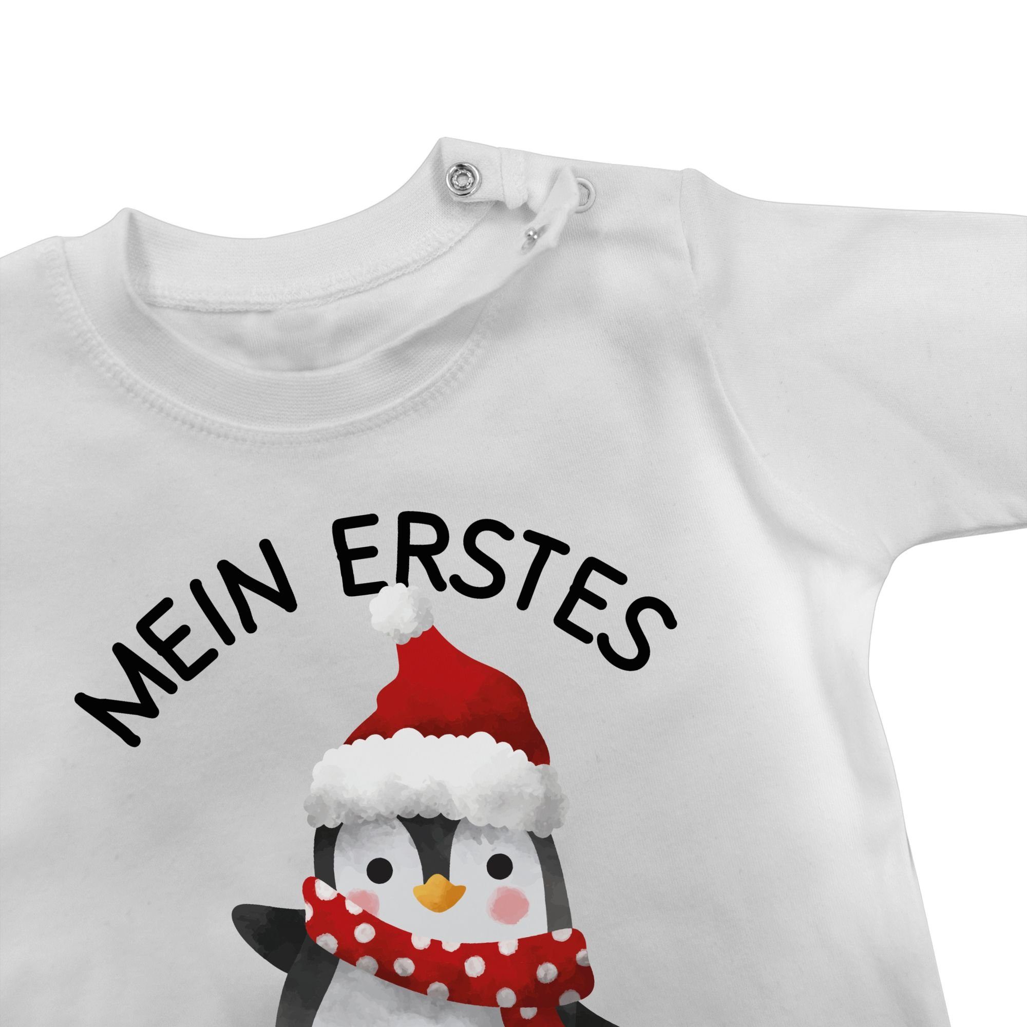 mit Shirtracer Kleidung schwarz 1 Weihnachten T-Shirt Baby erstes - Weihnachten Pinguin Weiß Mein