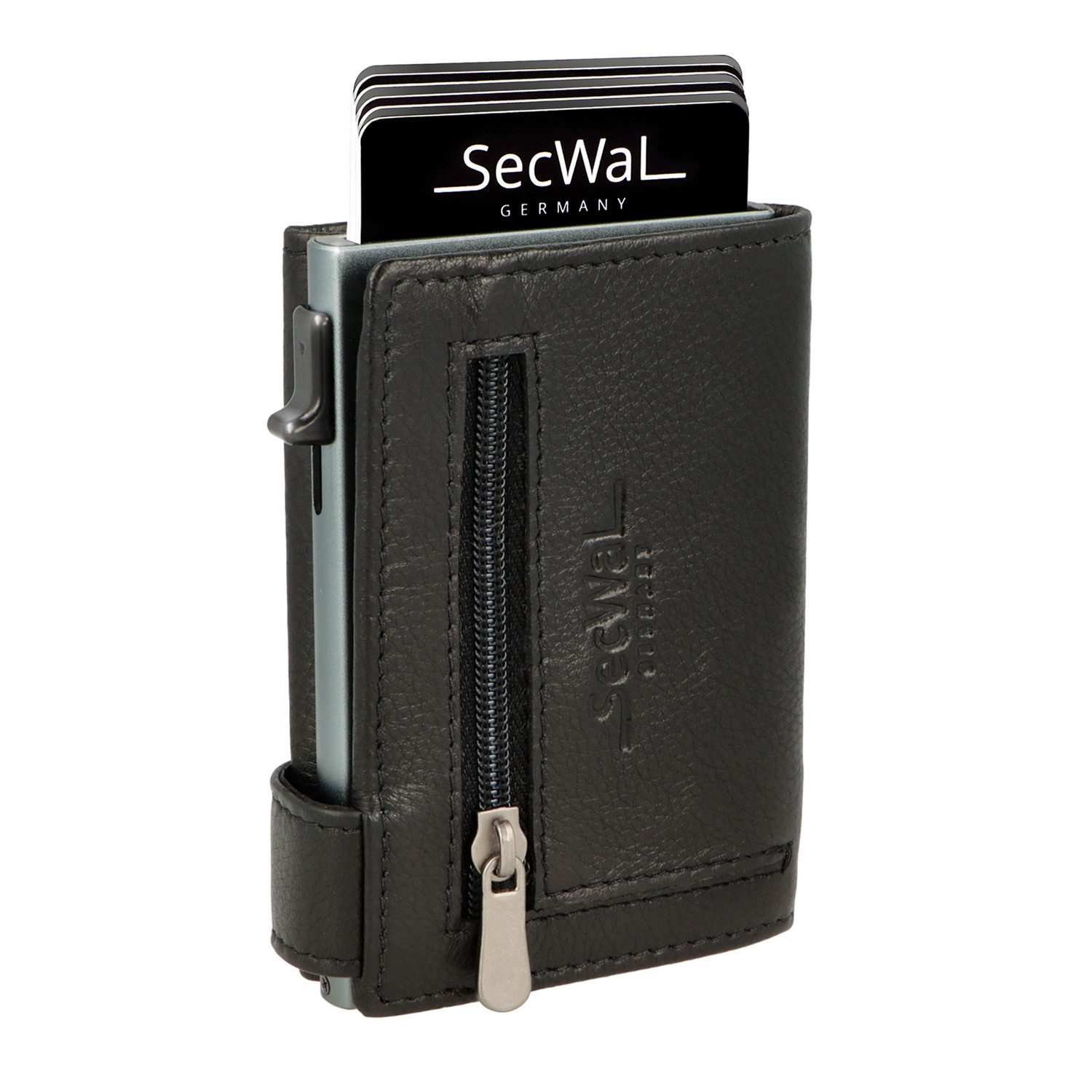 SecWal Geldbörse, Kartenetui mit Münzfach Reißverschluß, Slim Wallet, RFID Schutz, Geldbeutel klein, für Herren und Damen