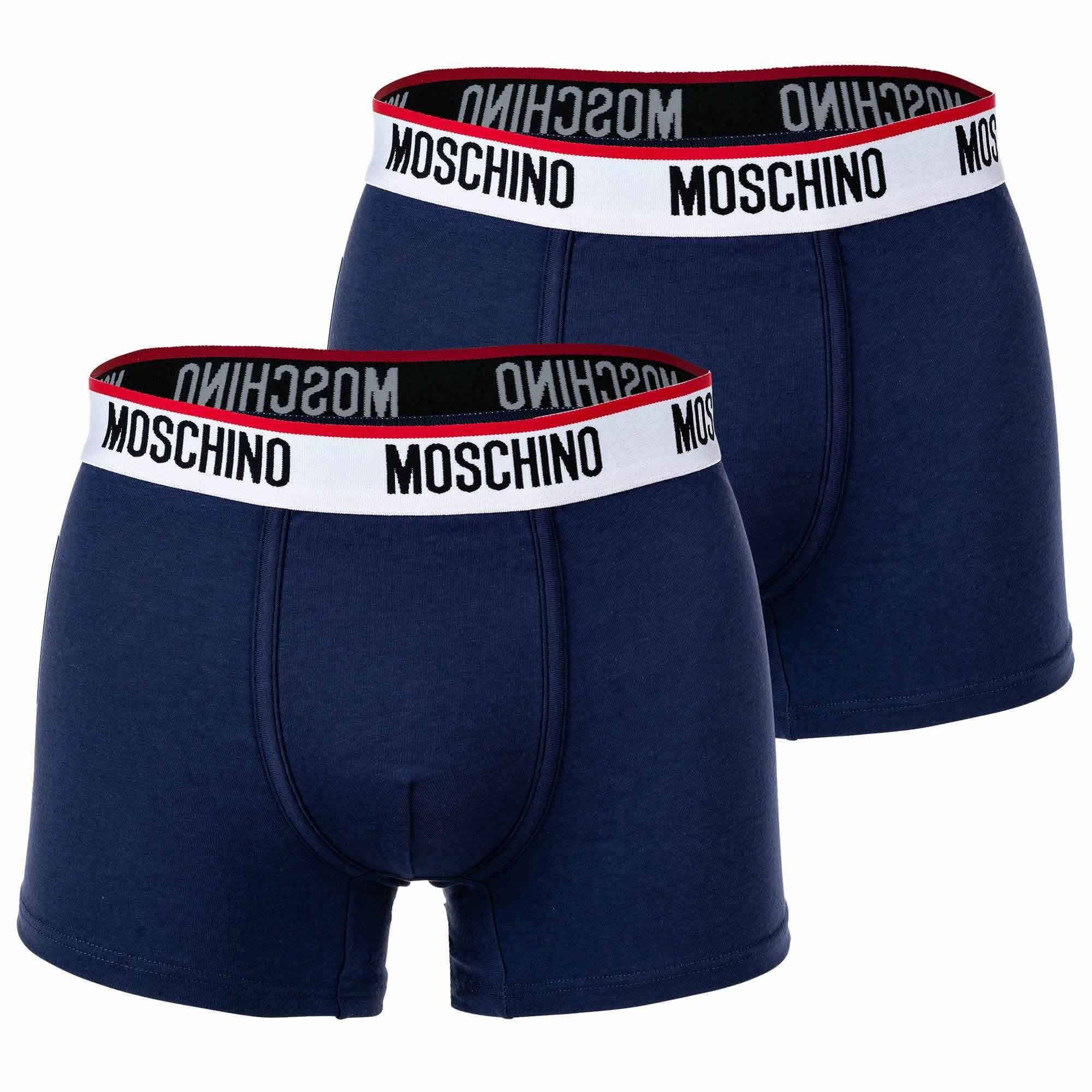 Moschino Boxer Herren Trunks 2er Pack - Boxershorts, Unterhose Blau