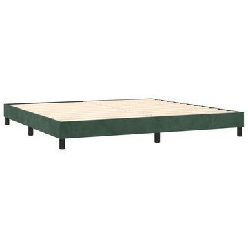 vidaXL Bettgestell Boxspringbett mit Matratze Dunkelgrün 200x200 cm Samt Bett Bettgestell