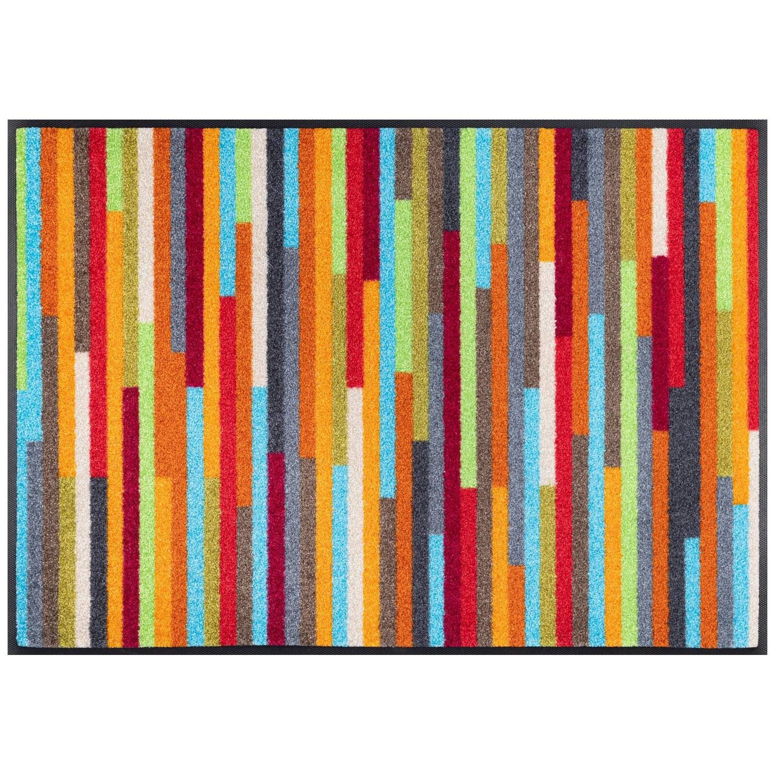 Floornovo Fußmatte Floornovo Schmutzfangmatte Streifenmuster waschbare Fussmatte, EbayBild, rechteckig, rutschfest
