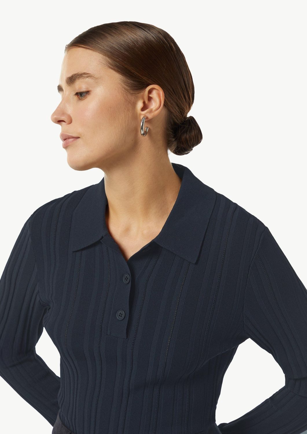 comma Strickpullover Pullover mit Polokragen (1-tlg) Knopfleiste, Rippstric günstig online kaufen