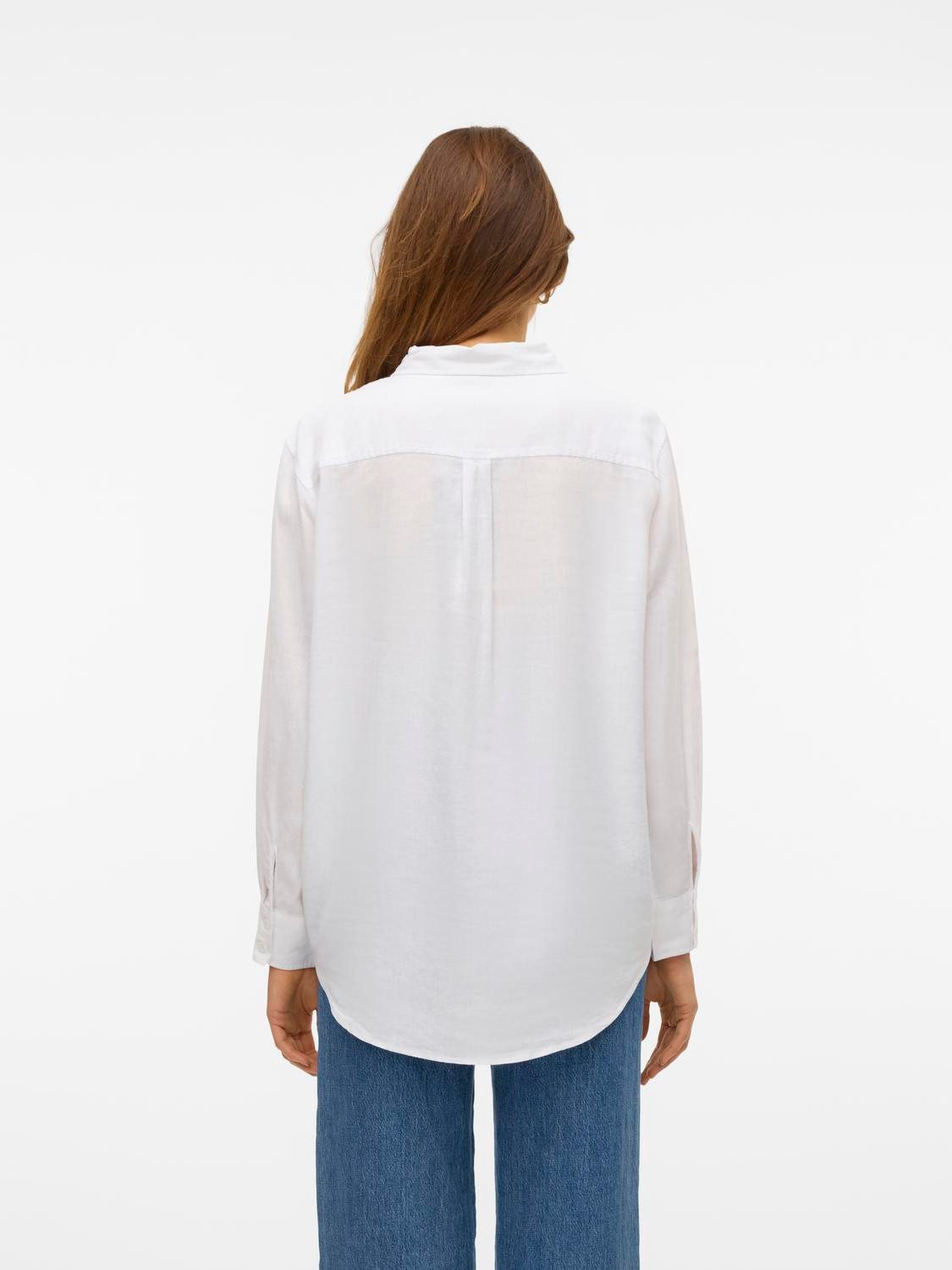 Vero Moda Blusenshirt Basic Rundhals VMLINN LS SHIRT WVN NOOS günstig online kaufen
