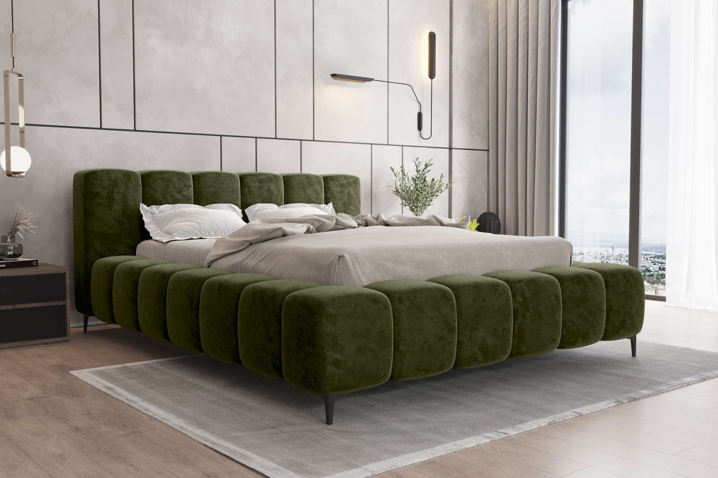 99rooms Polsterbett Cozy (Schlafzimmerbett, Bett), 140/160/180x200 cm, mit Bettkasten, Lattenrost, ohne Matratze