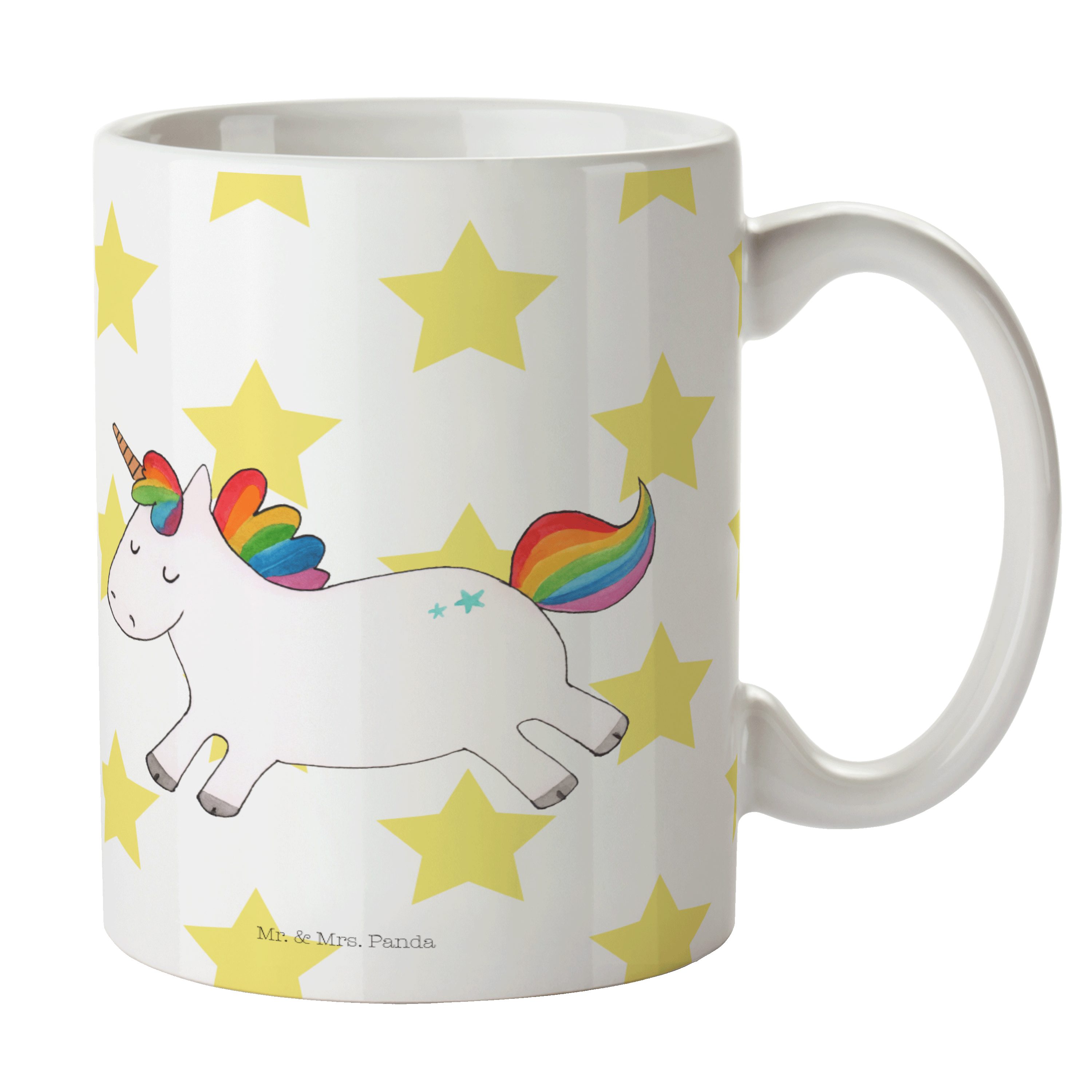 Mr. & Mrs. Panda Tasse Keramik Happy Pegasus, - witzig, Geschenk, Tasse - Einhorn Weiß span, Sprüche