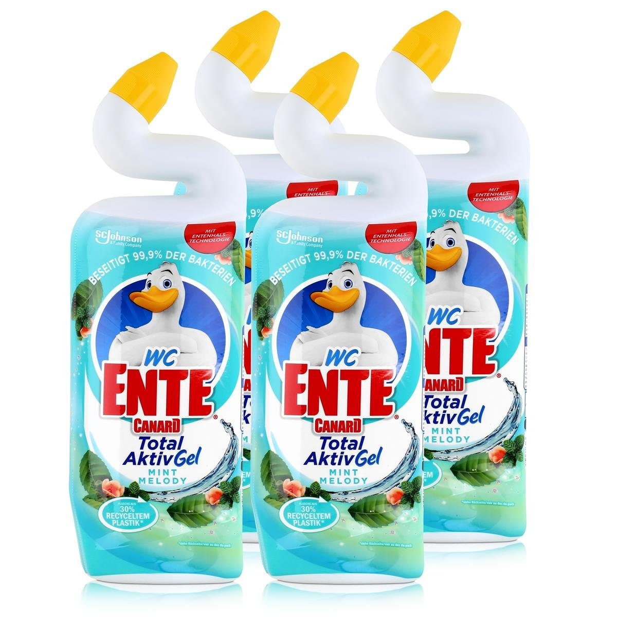 WC Ente WC Ente (4er WC-Reiniger Melody AktivGel Pack) Total Mint 750ml WC-Reiniger