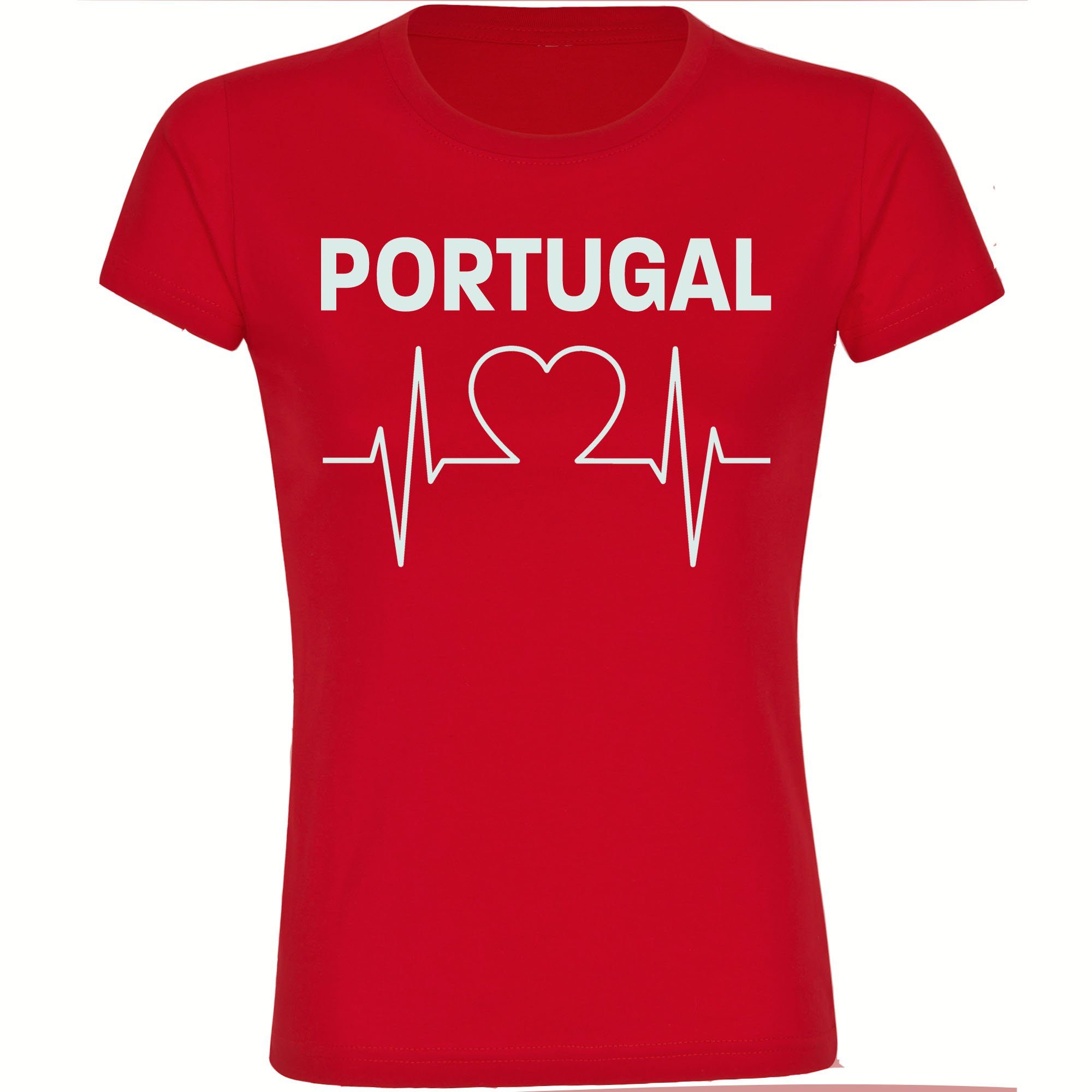multifanshop T-Shirt Damen Portugal - Herzschlag - Frauen