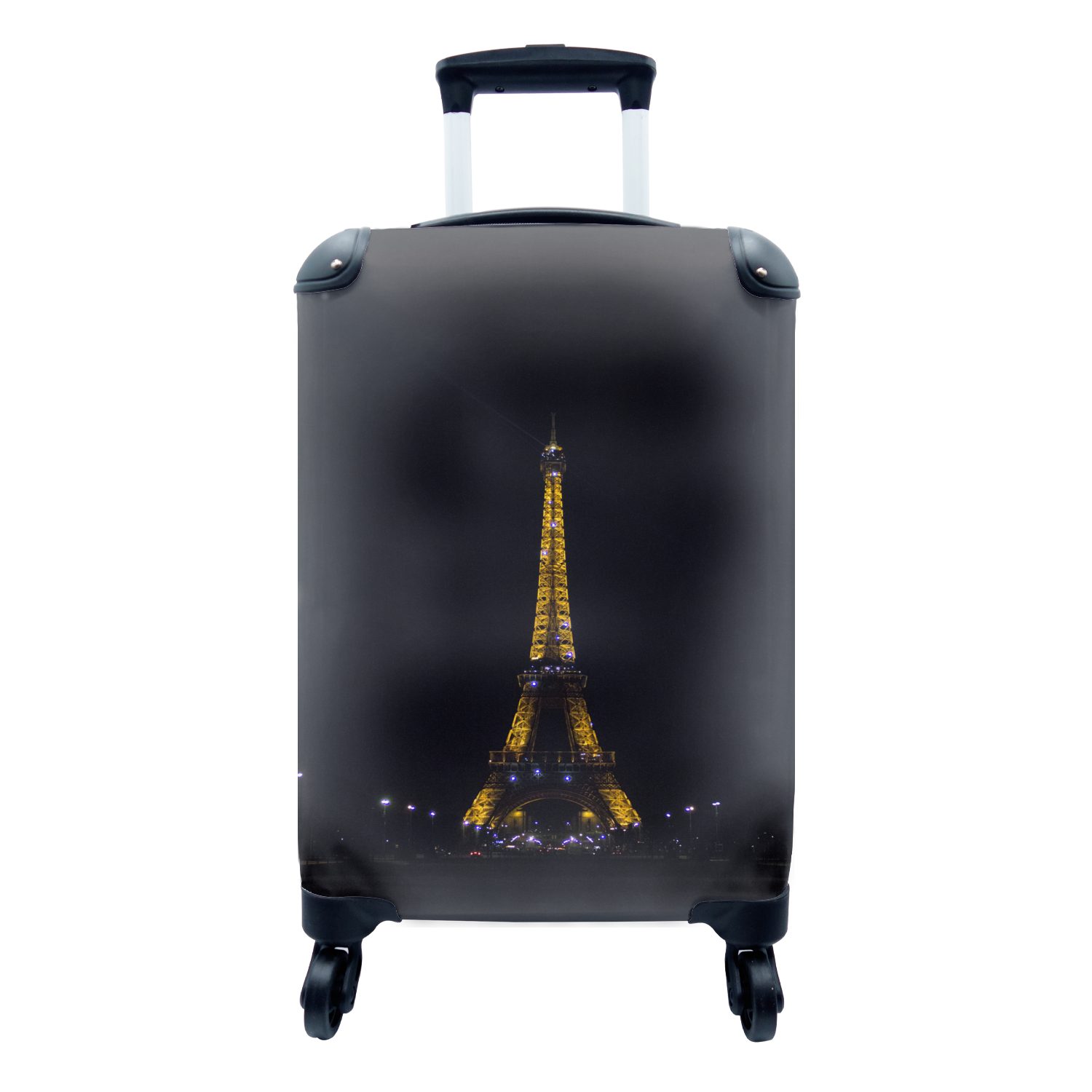 Nacht Reisetasche mit Handgepäckkoffer rollen, für Reisekoffer Lichter, Trolley, Rollen, MuchoWow Ferien, 4 Handgepäck - - Eiffelturm