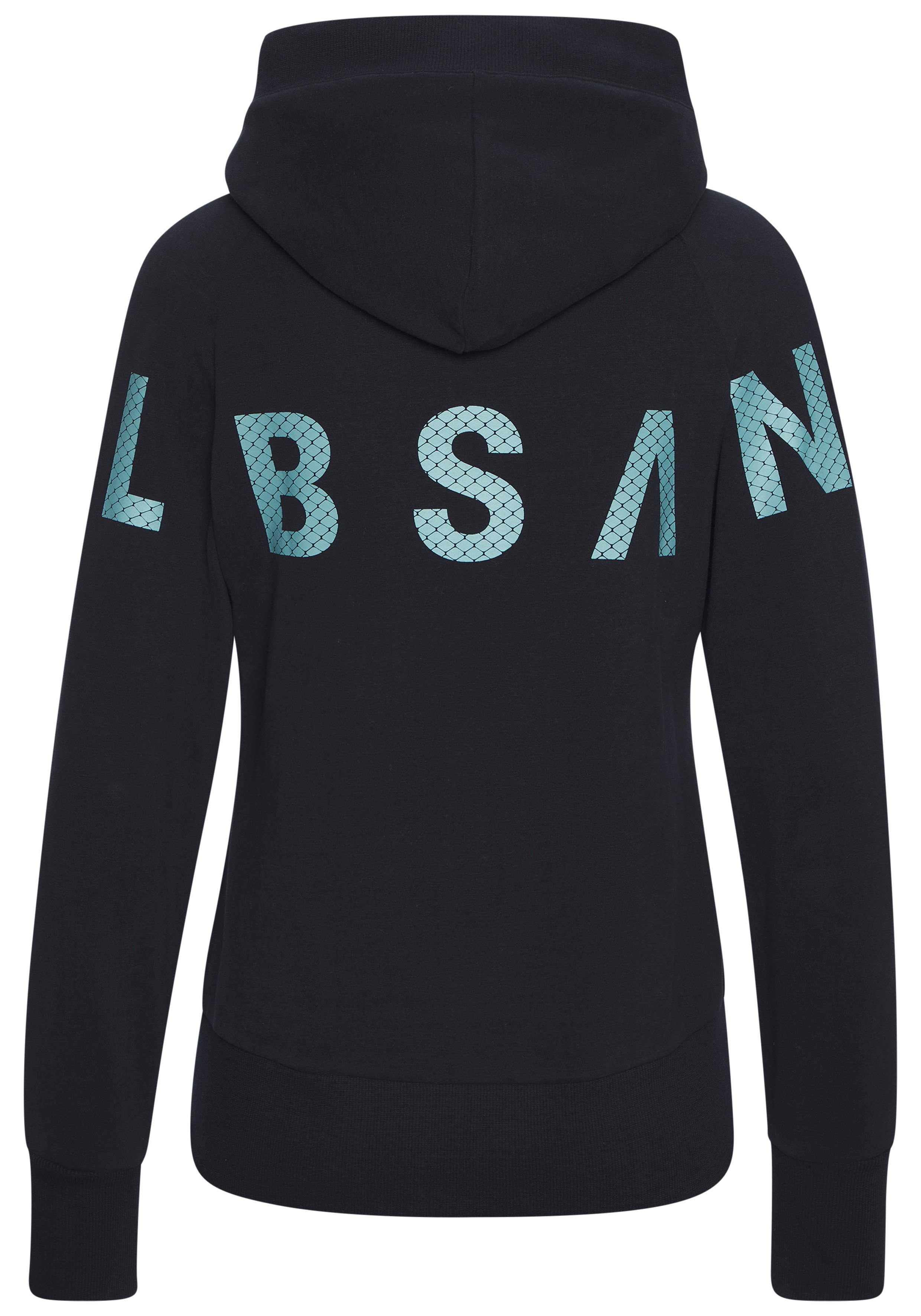 Elbsand Kapuzensweatjacke Kalea mit großem Logodruck hinten, bequeme Freizeitjacke mit Taschen – Bild 4 von 5