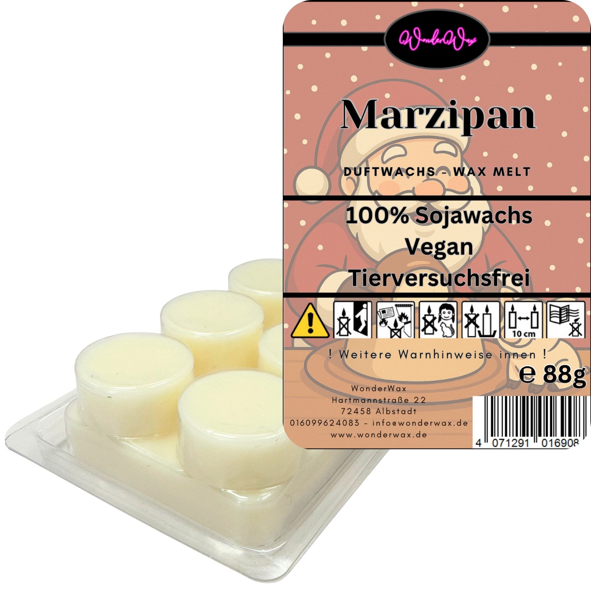 WonderWax Duftwachs WonderWax® Duftwachs Weihnachten 6 Kreise, (Marzipan), Duftrichtung: Mandel & Marzipan