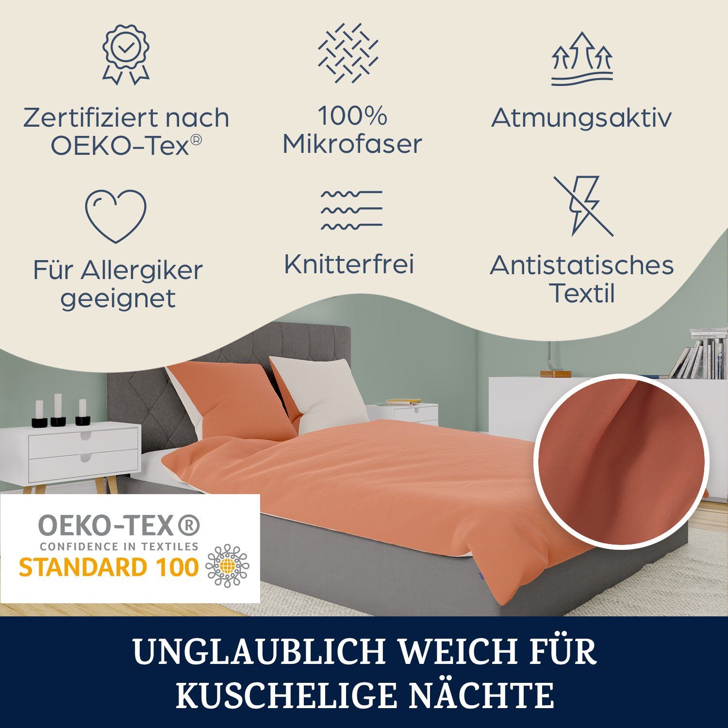 sleepwise Bettwäsche Soft Wonder-Edition Bettwäsche, Mikrofaser-Fleece, 3 teilig – Bild 4 von 5