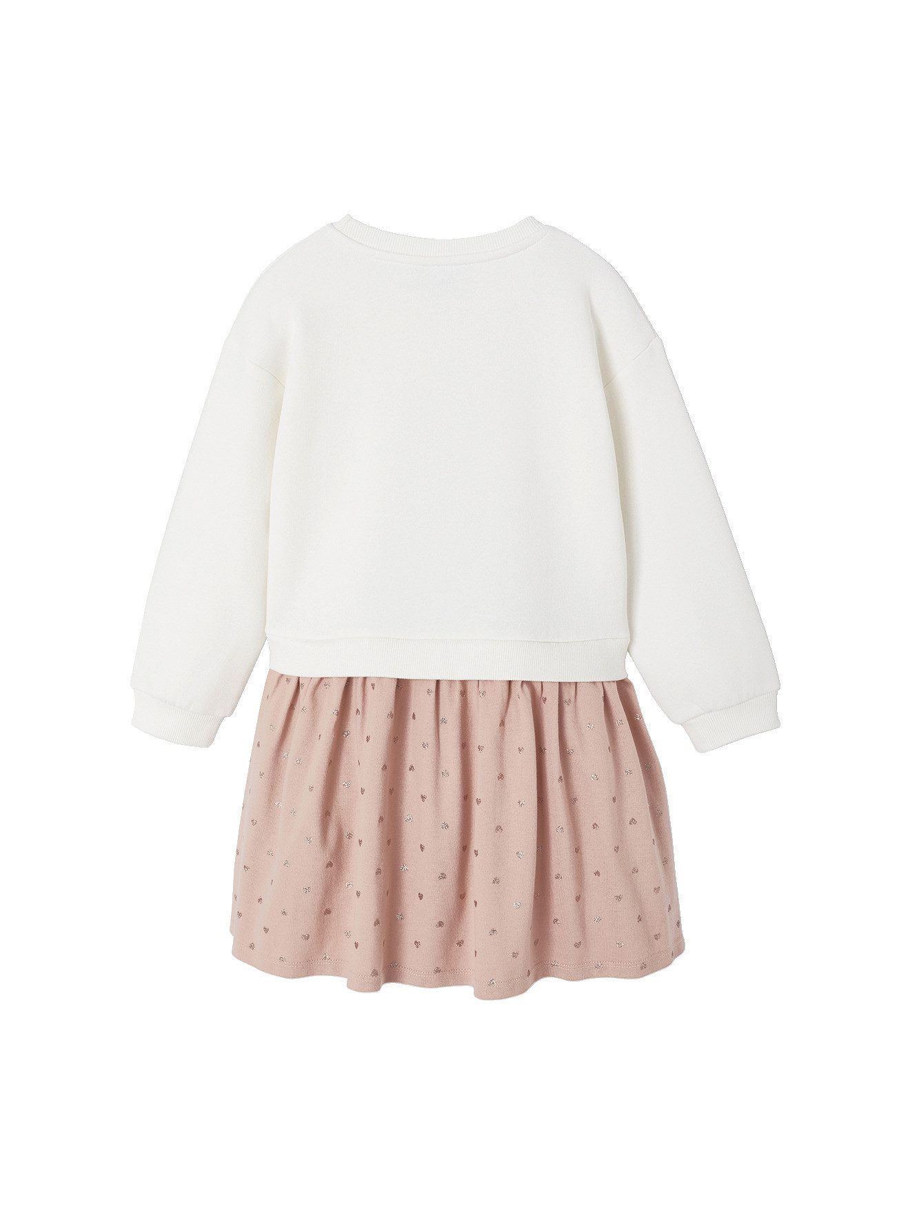 vertbaudet Sweatkleid 2-in-1 Sweatkleid mit Volantrock Mädchen – Bild 2 von 5
