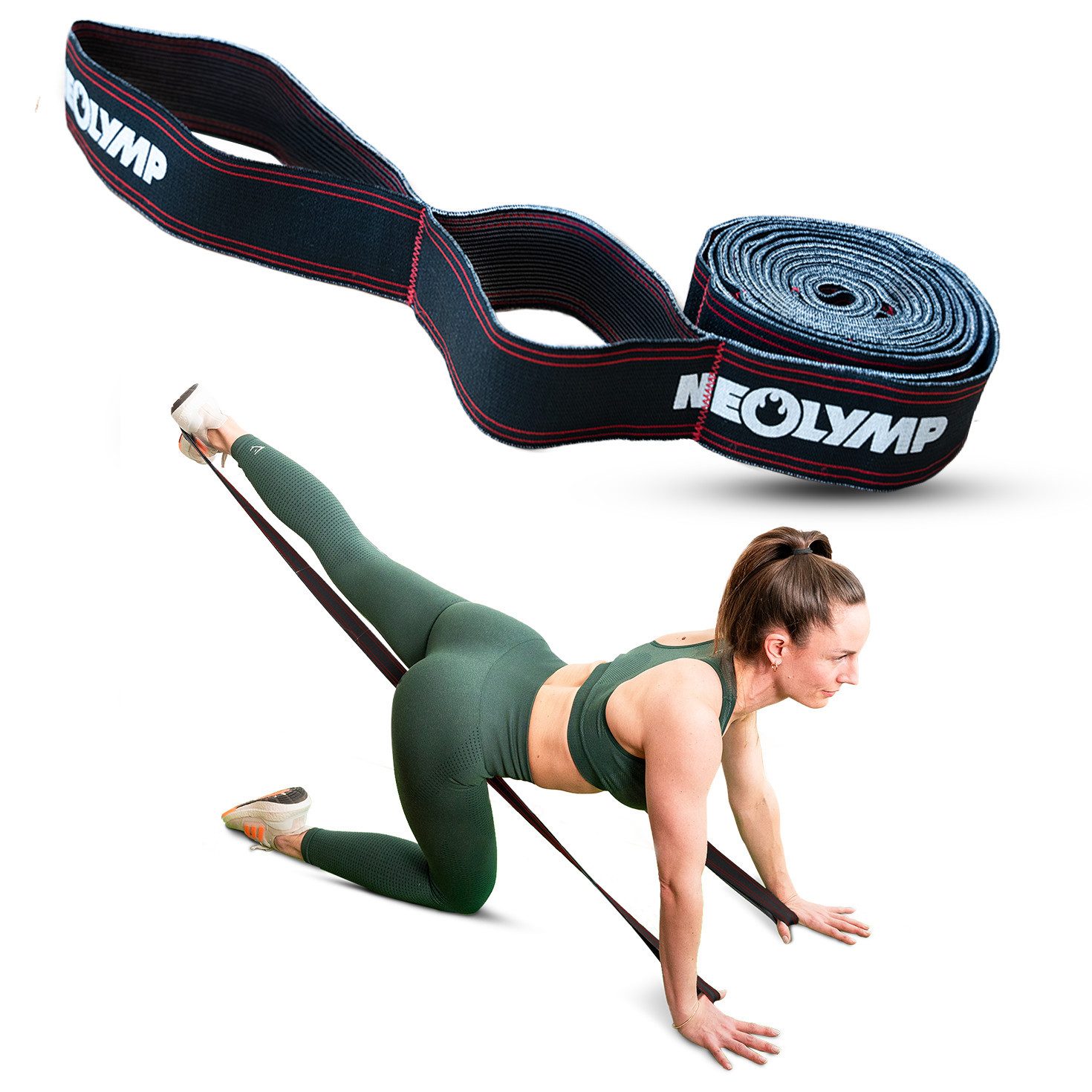 NEOLYMP Gymnastikbänder Fitnessbänder Set – Widerstandsbänder mit Multianker – Krafttraining, Resistance Bands - Waschbar, langlebig - Fitnessband für Zuhause & Gym