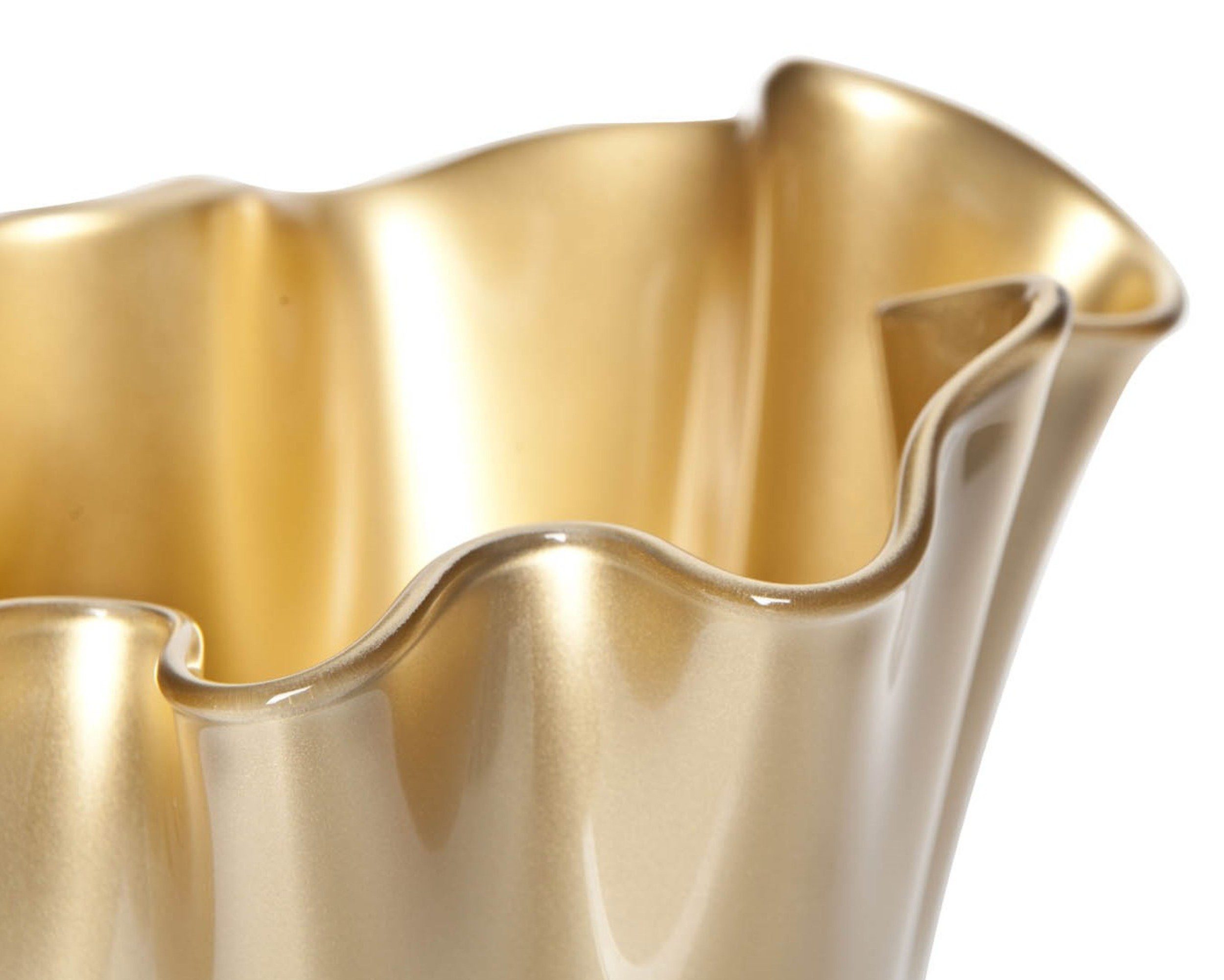 Signature Home gold metallic in (1 Premiumqualität Collection Glasvase mundgeblasene Stück, 1x in 1 Europa, St., Tischvase Glasvase), Handgefertigt