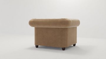 S-Style Möbel Polstergarnitur Chesterfield Lena mit Schlaffunktion 3+2+1 Samt Bezug, (3-Sitzer-Sofa, 2-Sitzer-Sofa mit Schlaffunktion, Sessel), mit Wellenfederung