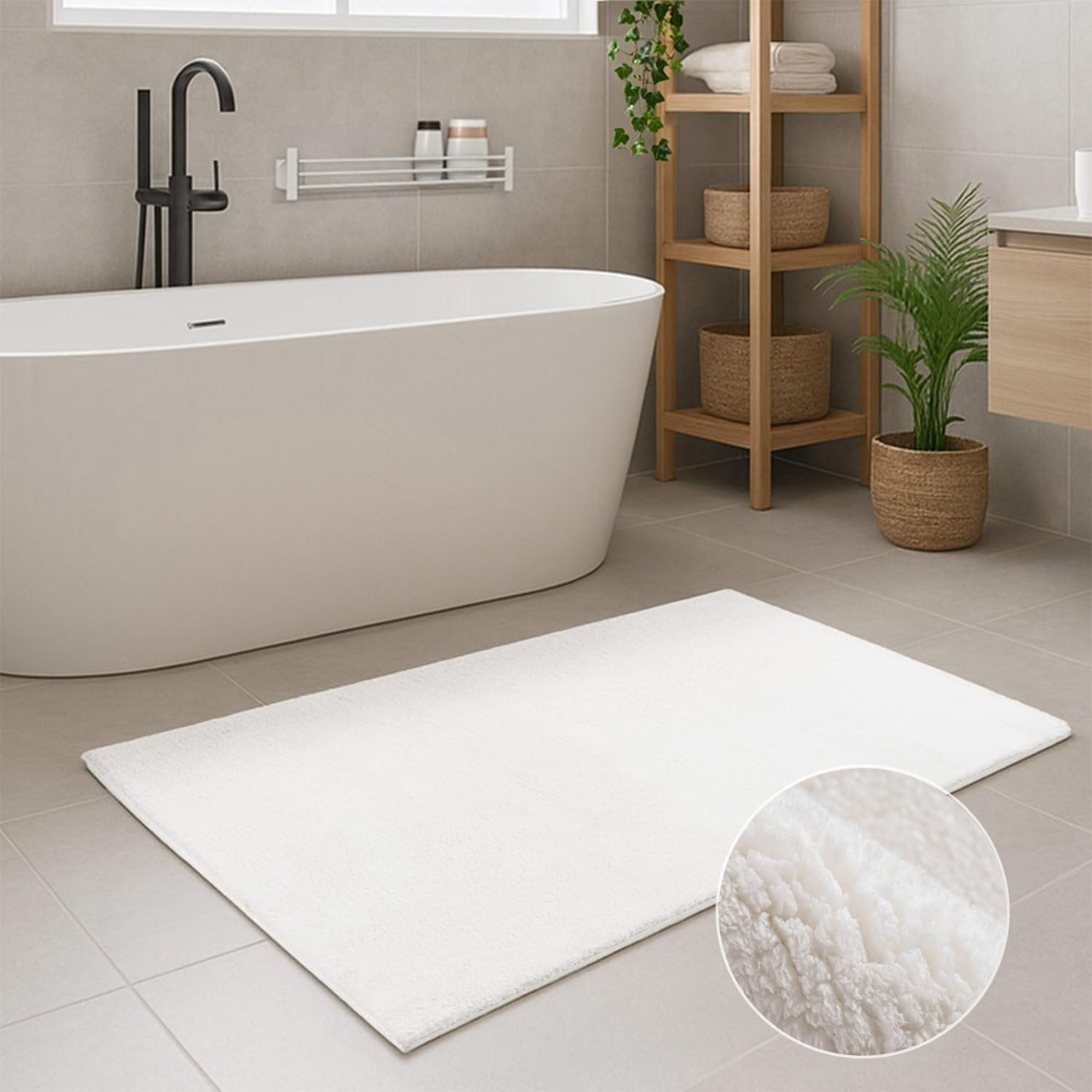 Carpet City Badematte PURE500, Badteppich uni, Höhe 16 mm, rutschhemmend beschichtet, schnell trocknend, Polyester, Teppich Badezimmer, Badvorleger, Anti-Rutsch, Waschbar, Duschmatte