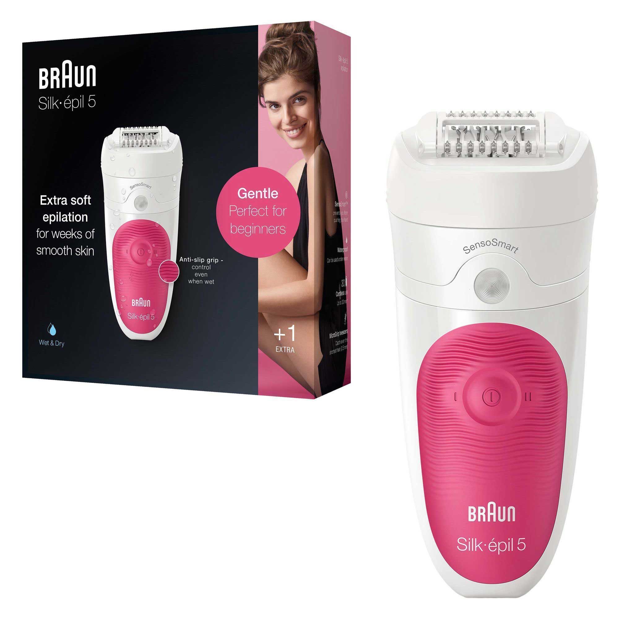 Braun Präzisionsepilierer Braun Silk-épil 5-500 SensoSmartTM weiß/pink Епілятори