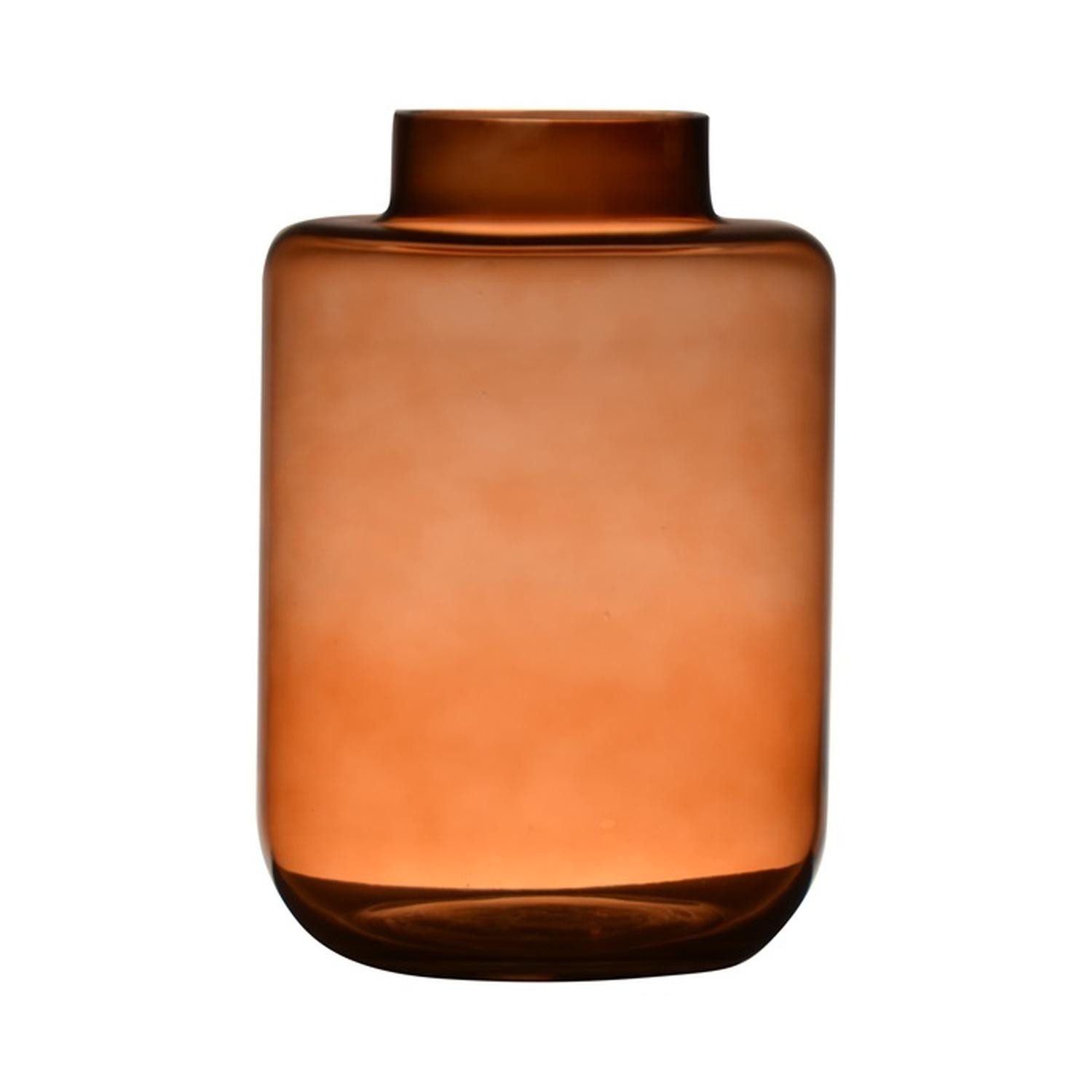 INNA-Glas Dekovase Glas Vase ARANYA, orange-braun, 23,5cm, Ø16cm