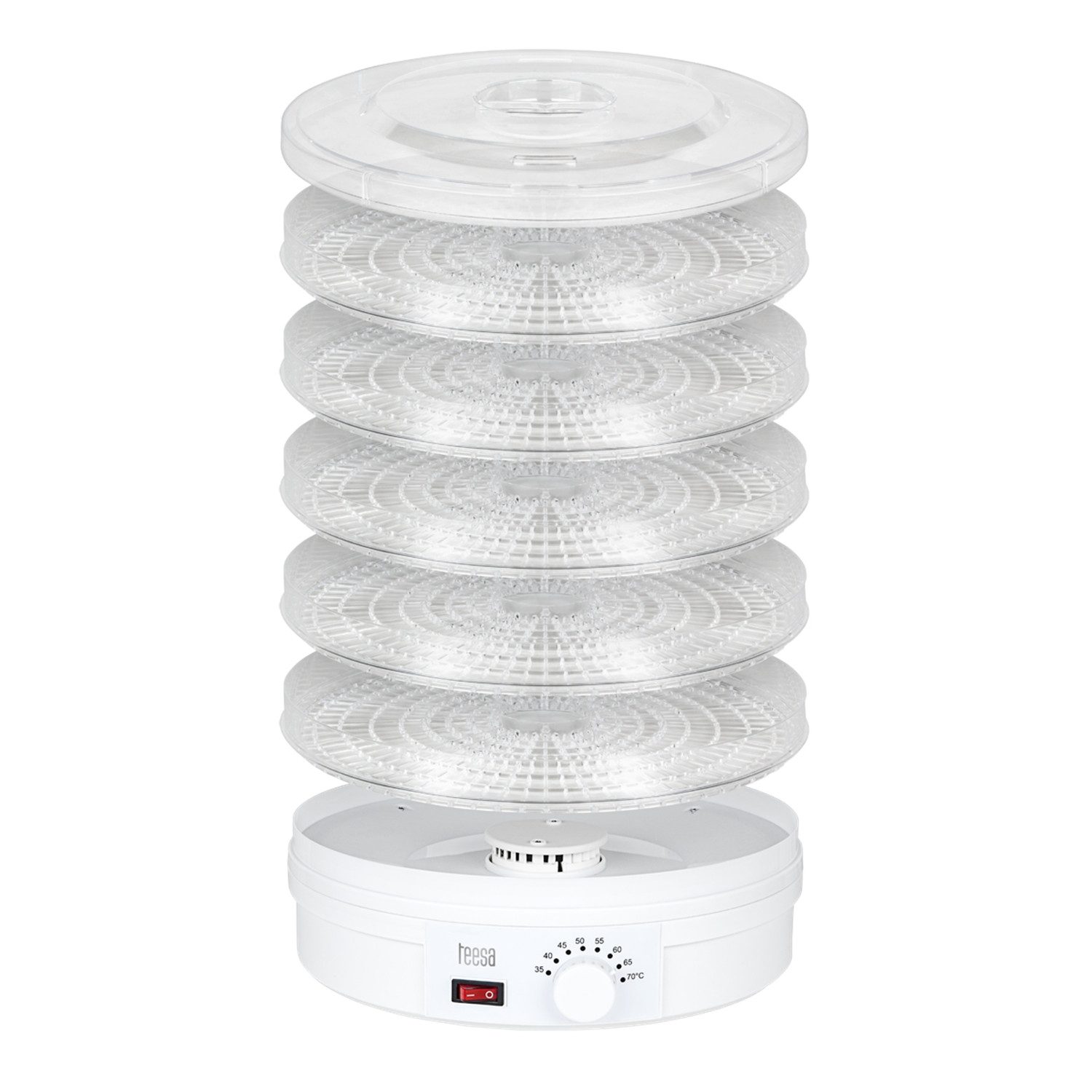 Teesa Dörrautomat TSA3030 Dehydrator Obst, Gemüse, Pilze und Kräuter Trockner 250 W, Durchmesser der Platten: 32 cm