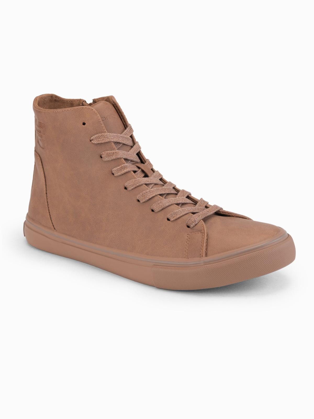 OMBRE Hohe Herren-Sneaker mit matter Struktur und geprägtem Logo Sneaker