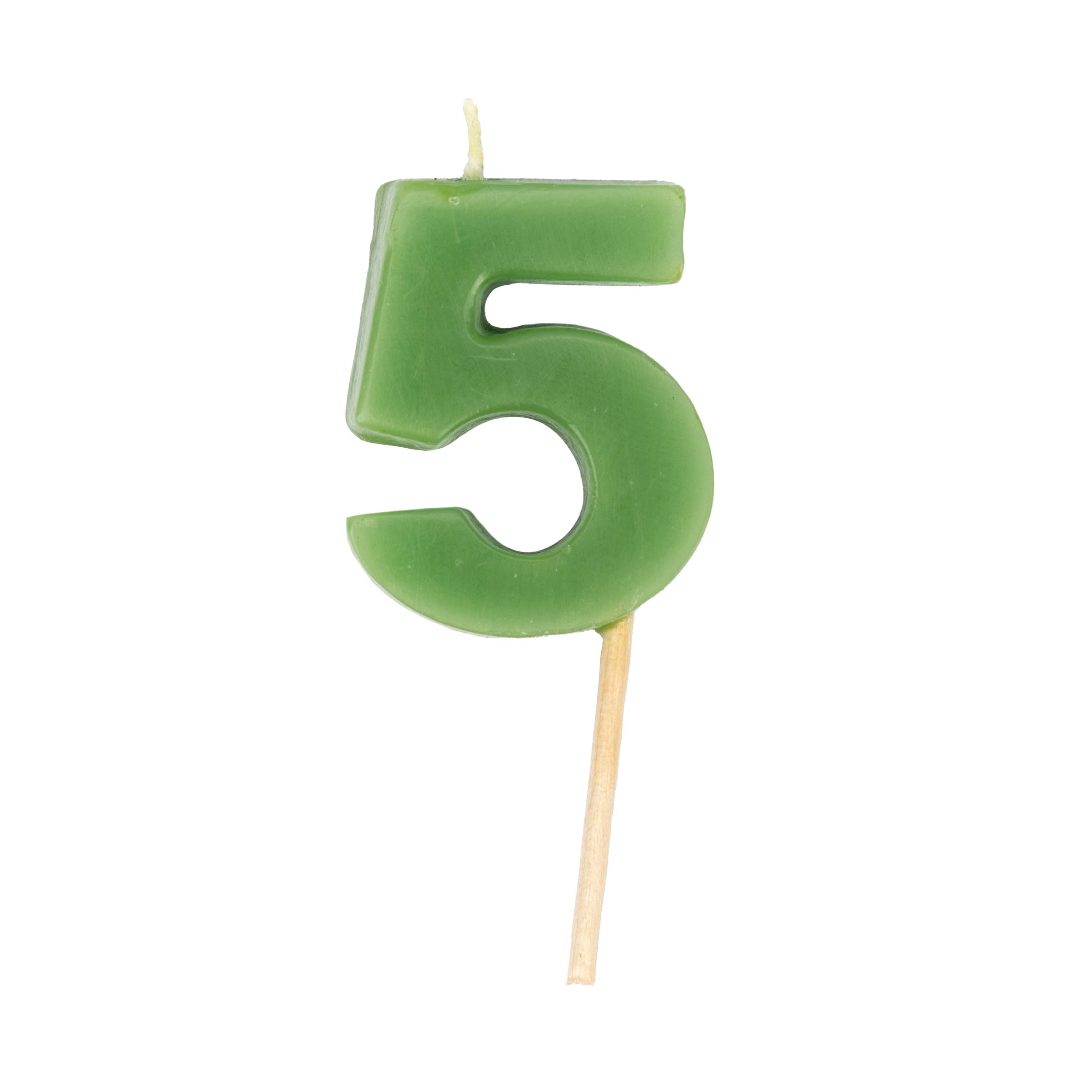 Formkerze Zahlenkerze "5", Handmade