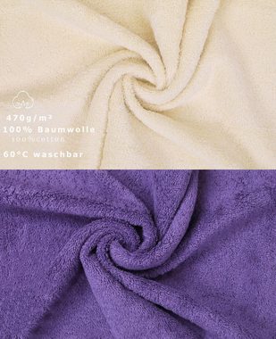 Betz Handtuch Set 10-TLG. Handtuch-Set Classic, 100% Baumwolle, (Set, 10-tlg), Farbe lila und beige