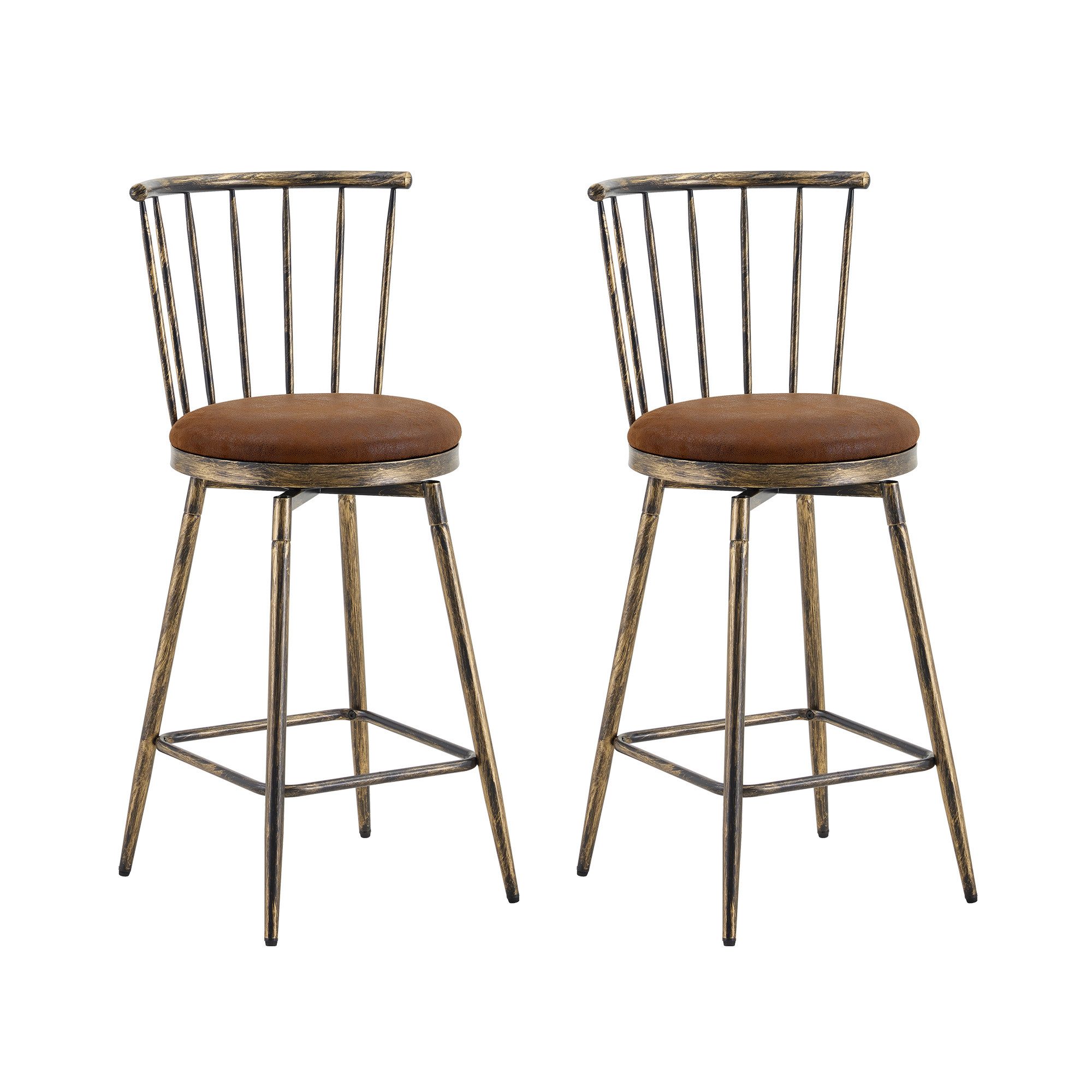 gopop Barhocker Retro-Drehbarhocker, 2er-Set, für Kücheninsel, Metall (2 St)