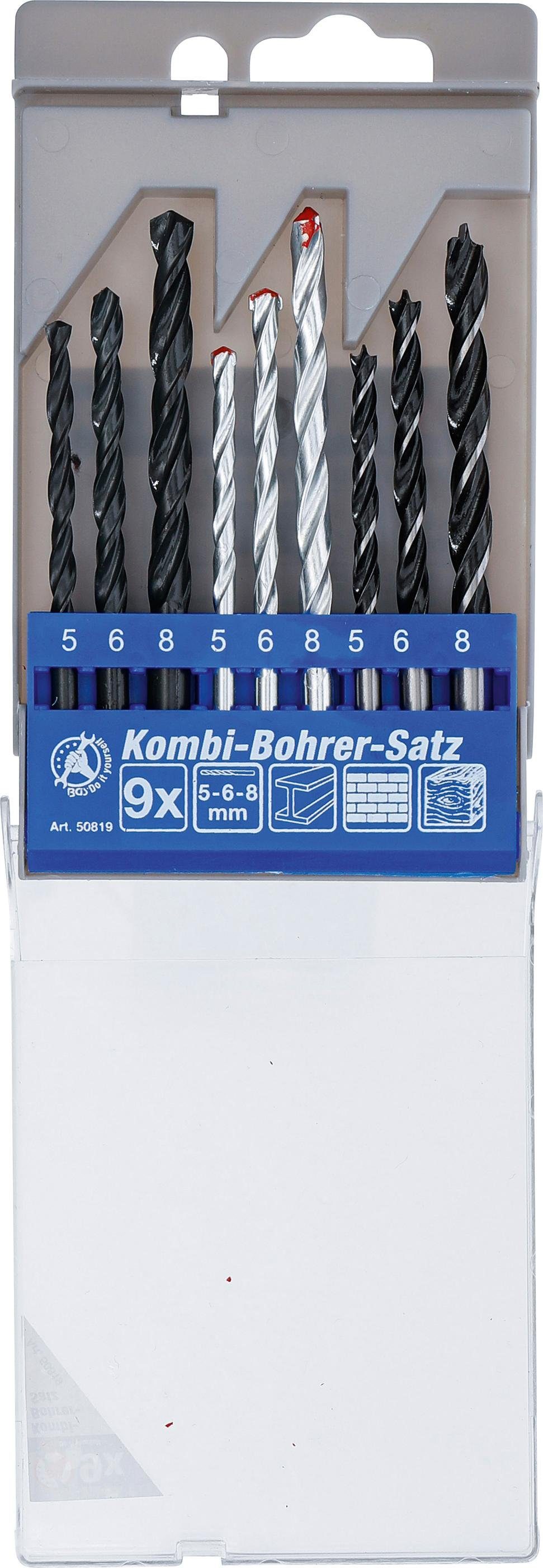 5 mm, Spiralbohrer BGS technic Kombi-Bohrer-Satz, - 9-tlg. 8
