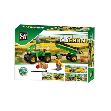 Blocki Konstruktions-Spielset BLOCKI MyFarm Traktor mit Anhänger Bauernhof Bausatz Spielzeug 164 tlg