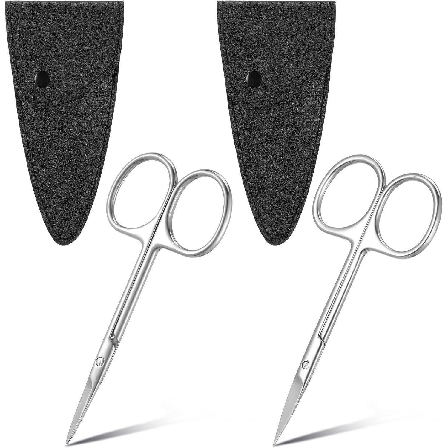Lovinee Augenbrauenschere & Pinsel Set – Edelstahl, Gebogene Spitze, Für Präzises Trimmen