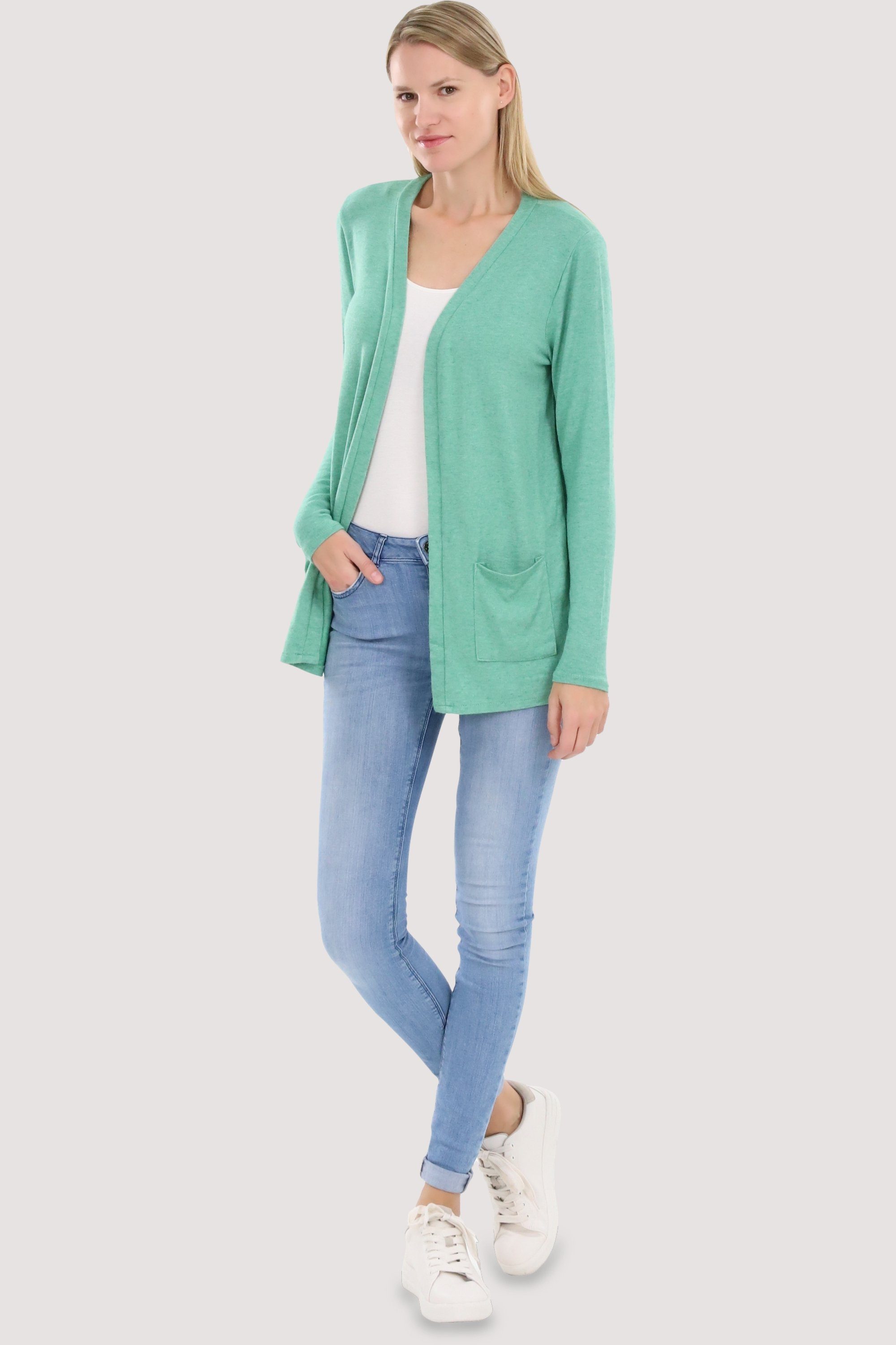 malito more than fashion Cardigan 2243 Feinstrick Jacke mit Eingriffstaschen