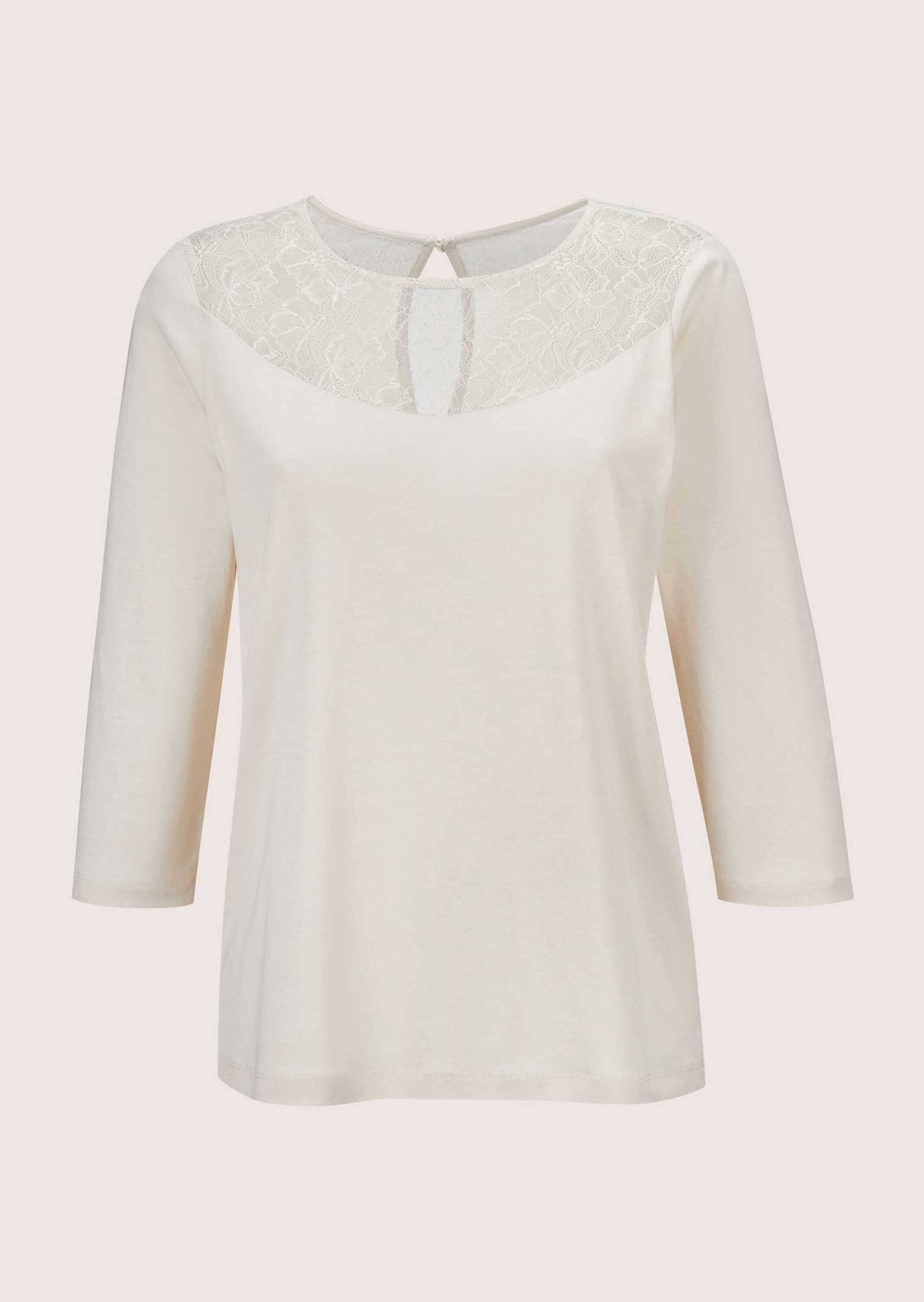 MADELEINE Kurzarmshirt Rundhals-Shirt mit Spitze günstig online kaufen