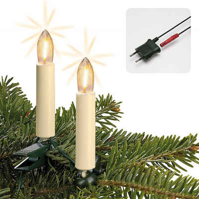 Hellum Lichterkette »Hellum 15er LED-Filament-Riffelkerzenkette warmweiß elfenbein innen«