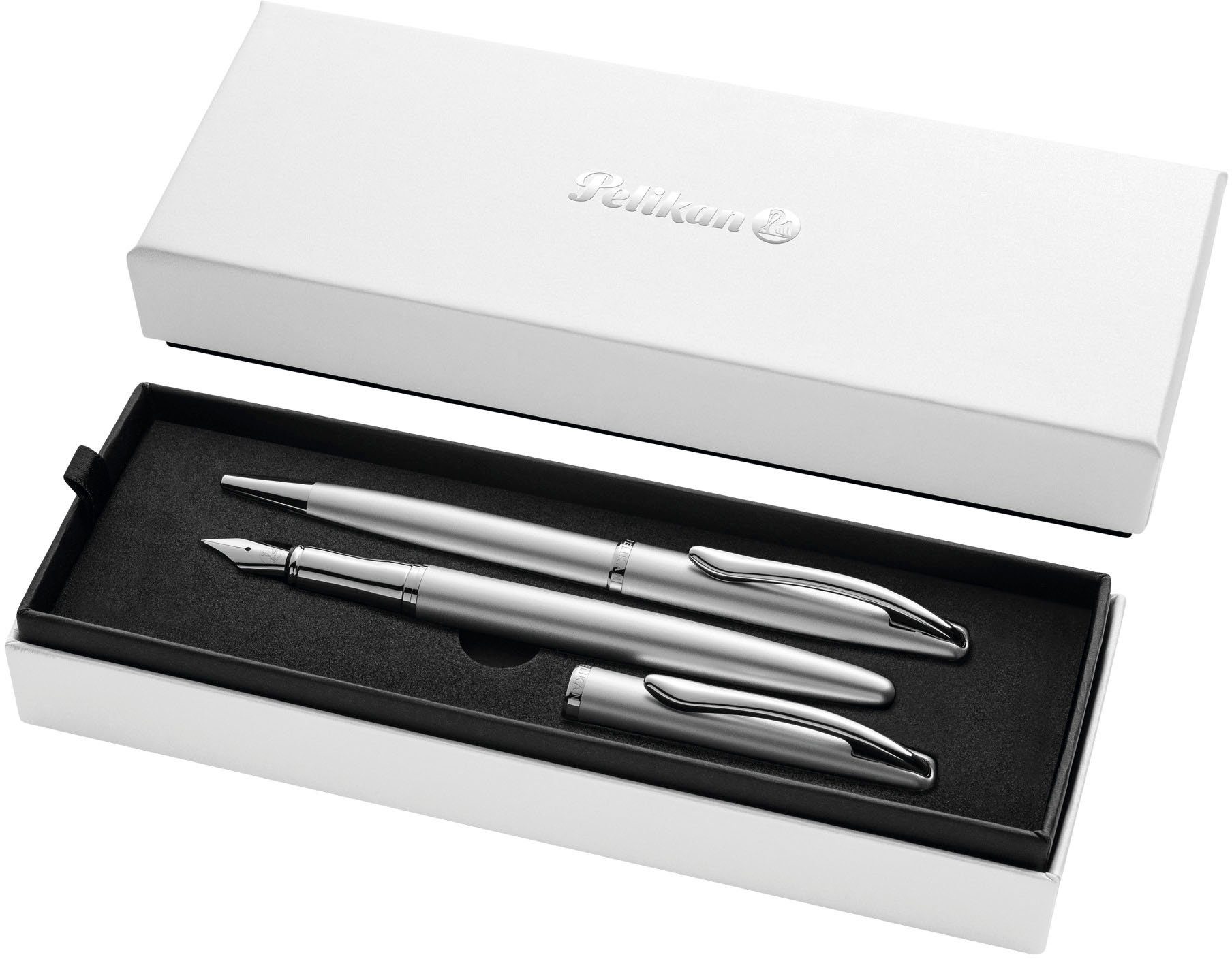 Pelikan Füllhalter Jazz® Noble Elegance, silber, (Set), mit Kugelschreiber