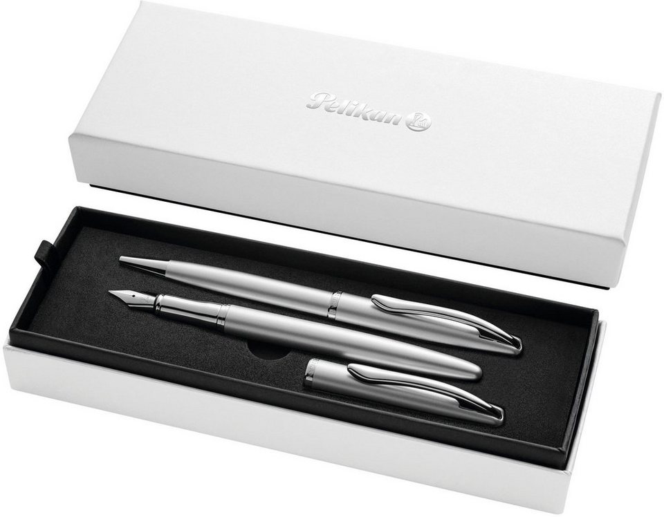 Pelikan Füllhalter Jazz® Noble Elegance, silber, (Set), mit Kugelschreiber,  Schreibgeräte-Set bestehend aus Füller und Kugelschreiber