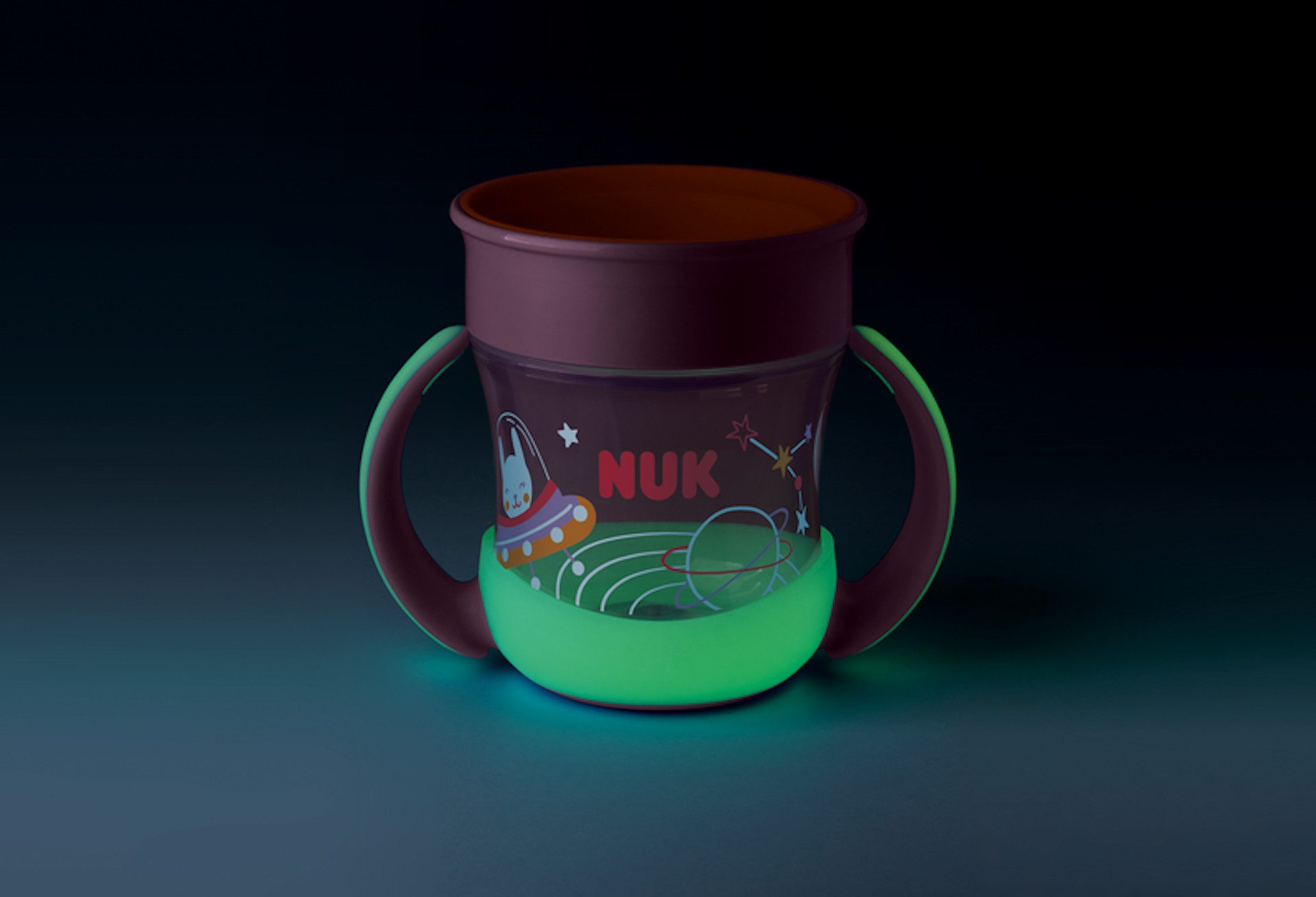 NUK Babyflasche NUK Trinklernbecher Glow in the dark Mini Magic cup