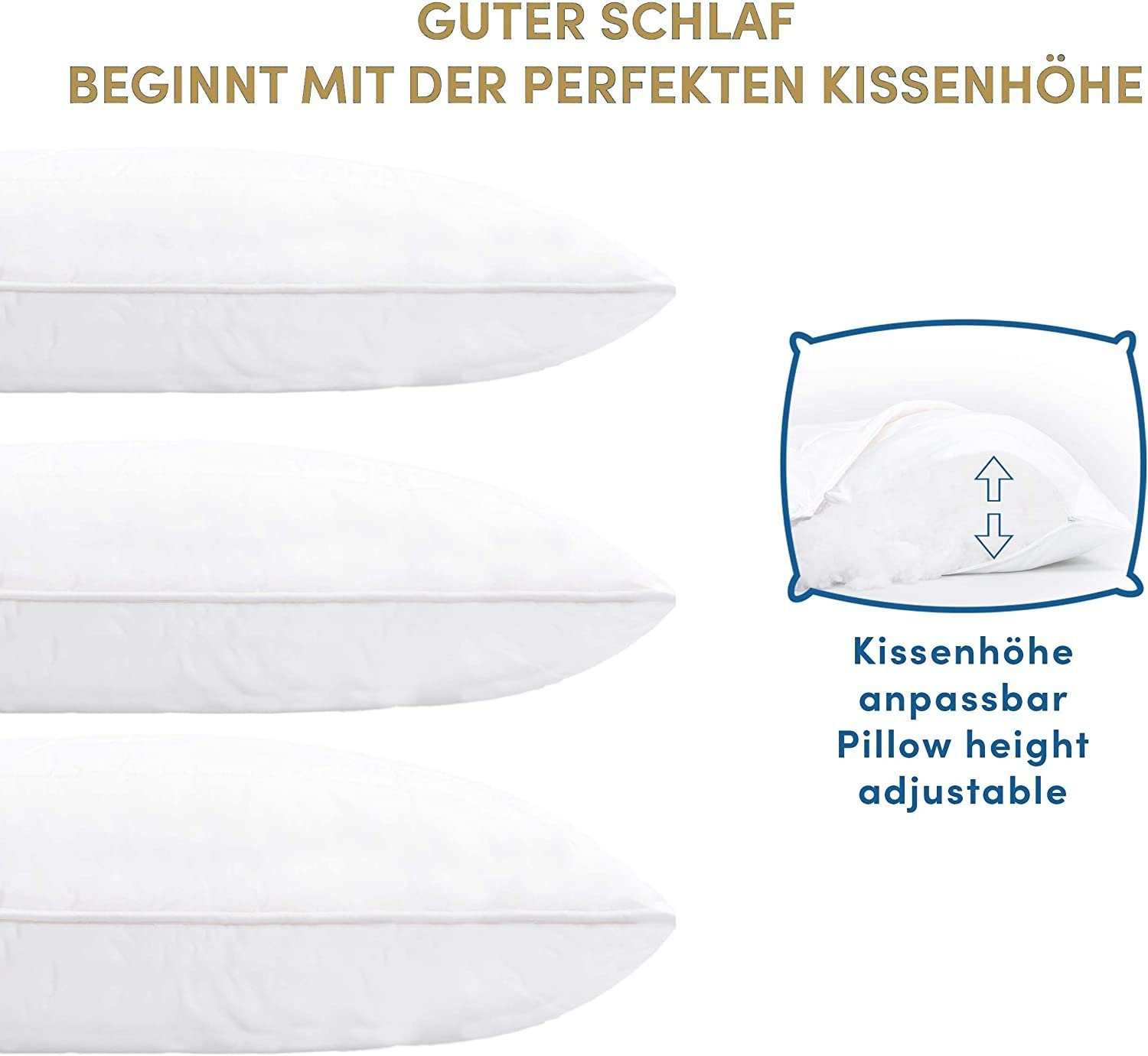 Schlafmond Schlafkissen Schlafmond Aktimed Allergiker Kopfkissen, Rückenschläfer, Bauchschläfer, Seitenschläfer
