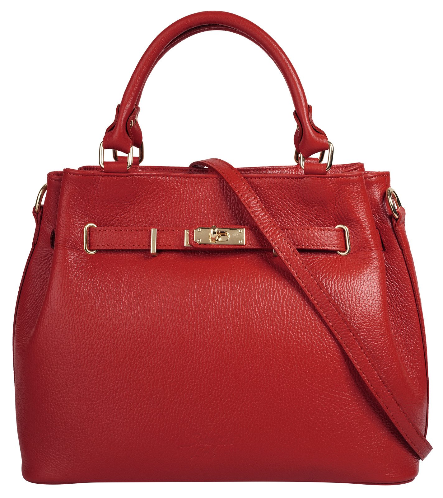 Samantha Look Henkeltasche, echt Leder, Made in Italy, geräumige Henkeltasche mit Smartphonefach