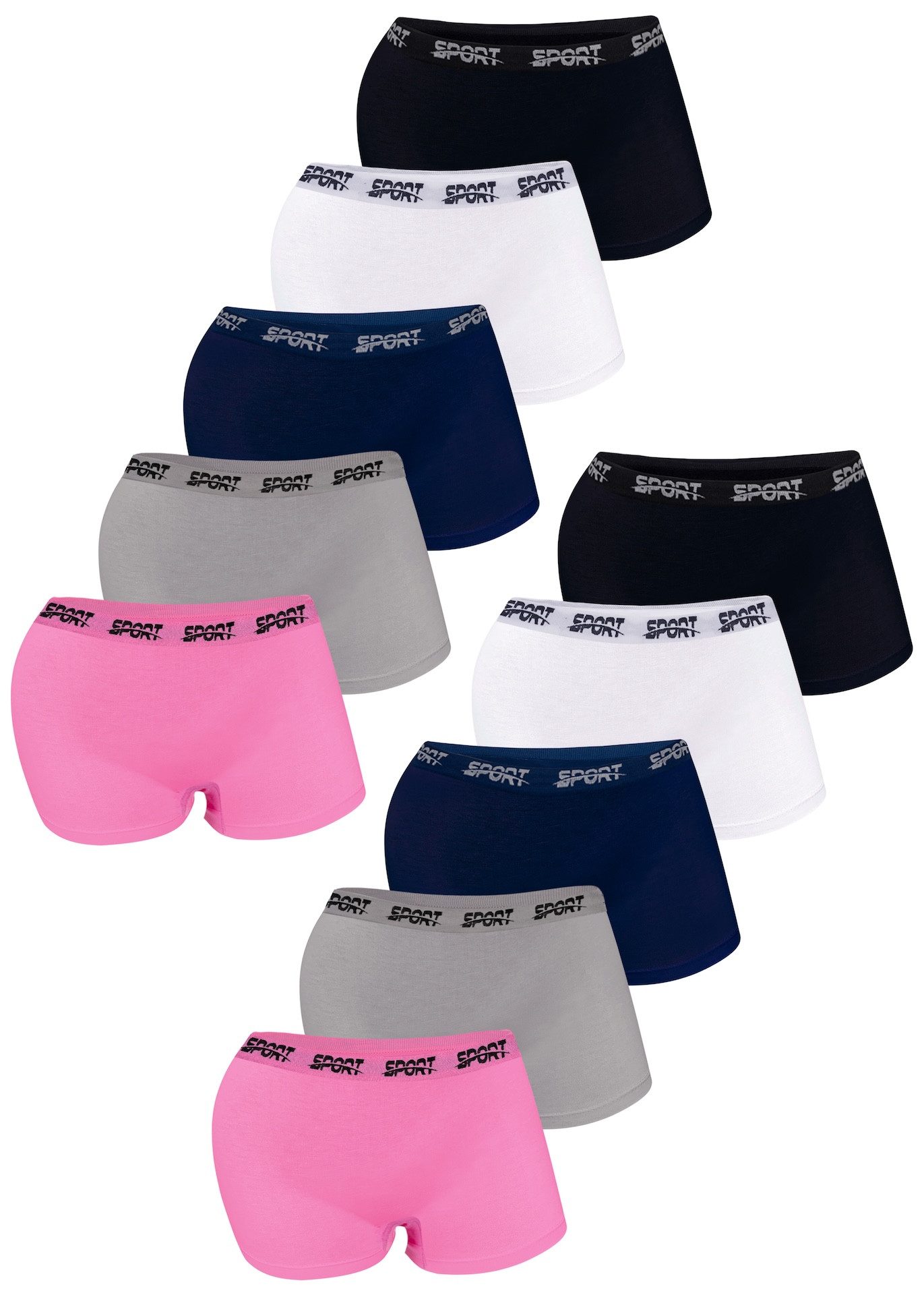 LOREZA Panty 10er Set Mädchen Pantys Boxershorts - Sport (Spar-Packung, 10-St)