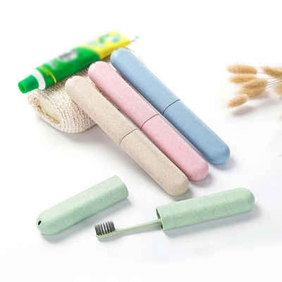 Malantis Zahnbürstenhalter Premium Zahnbürsten Etui für Reisen in 4 Farben - klein, (Zahnbürstenbox, 1 Box/Etui), Nachhaltige und langlebige Zahnbürstenbox aus Weizenstroh