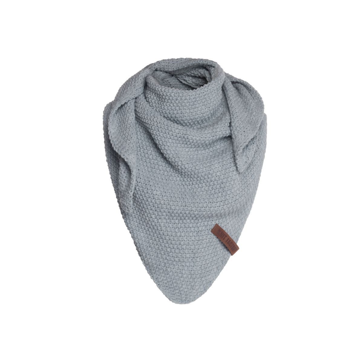 Knit Factory Schal Coco Dreiecksschals 140x60 cm Glatt Grau, (1-St), Schal Strickschal Umhängetuch Tuch Strickware